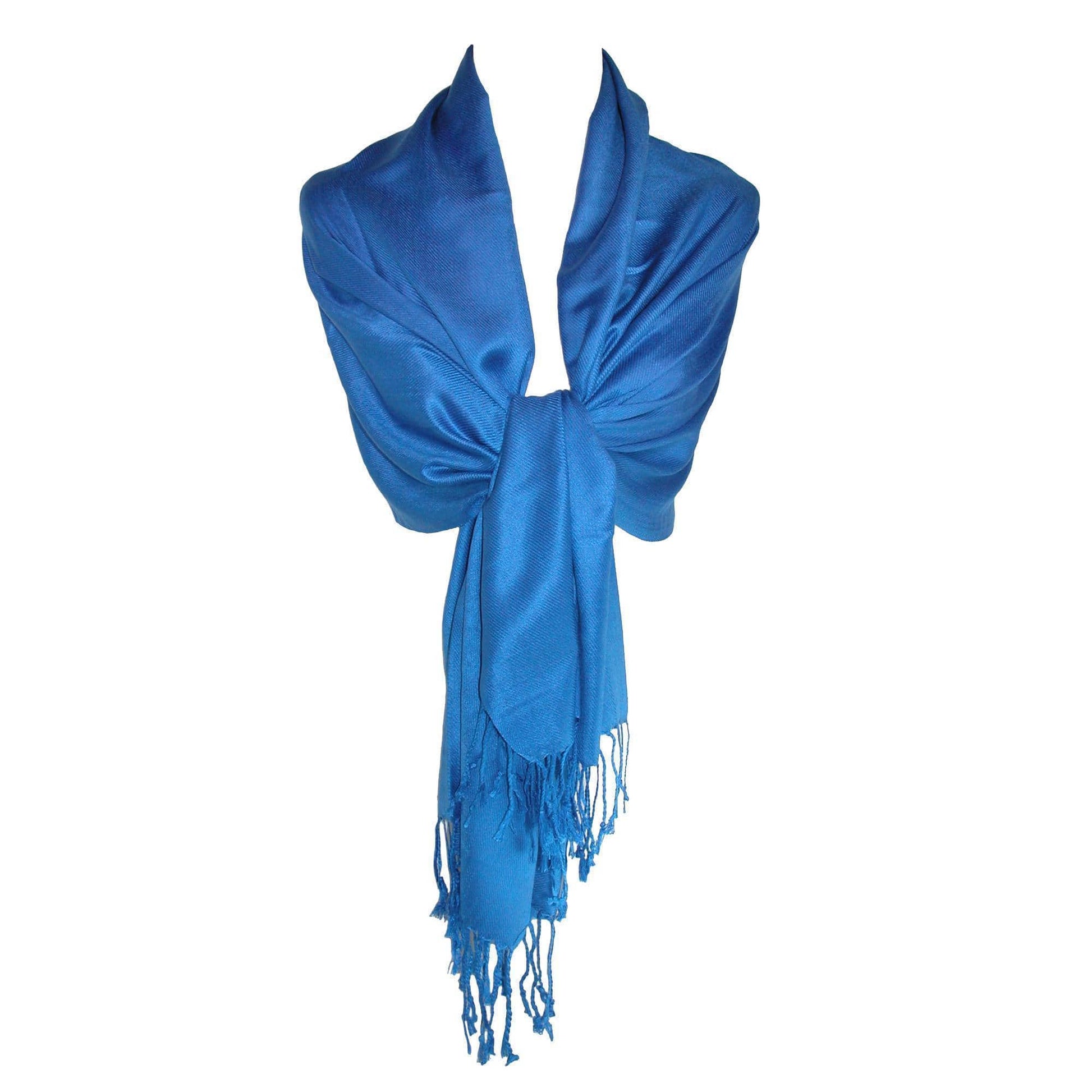 CTM® Women's Classic Pashmina Style Shawl Wraps - Royal Blue