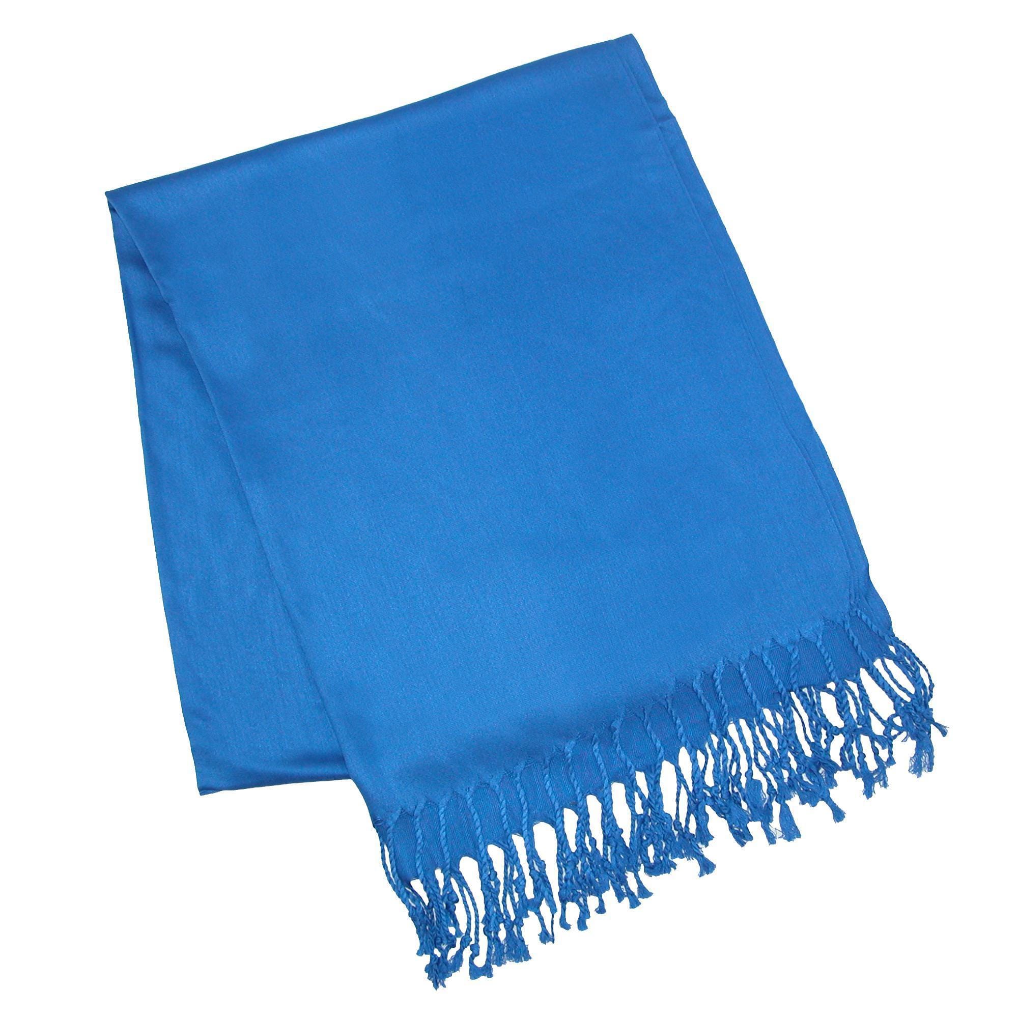 CTM® Women's Classic Pashmina Style Shawl Wraps - Royal Blue