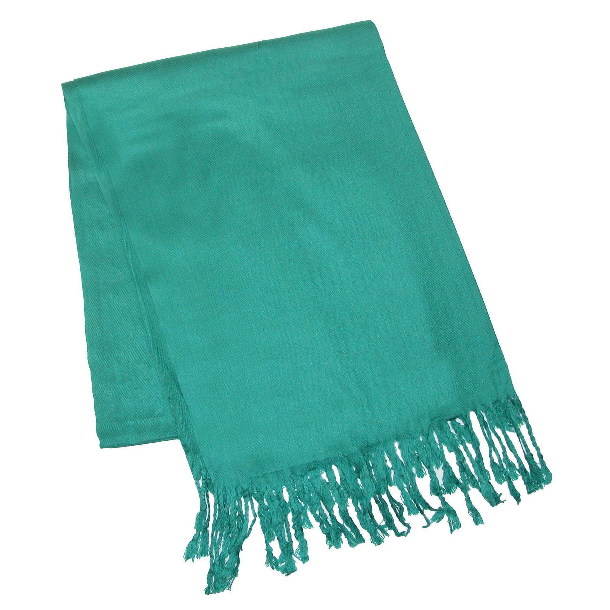 CTM® Women's Classic Pashmina Style Shawl Wraps - Forest Green