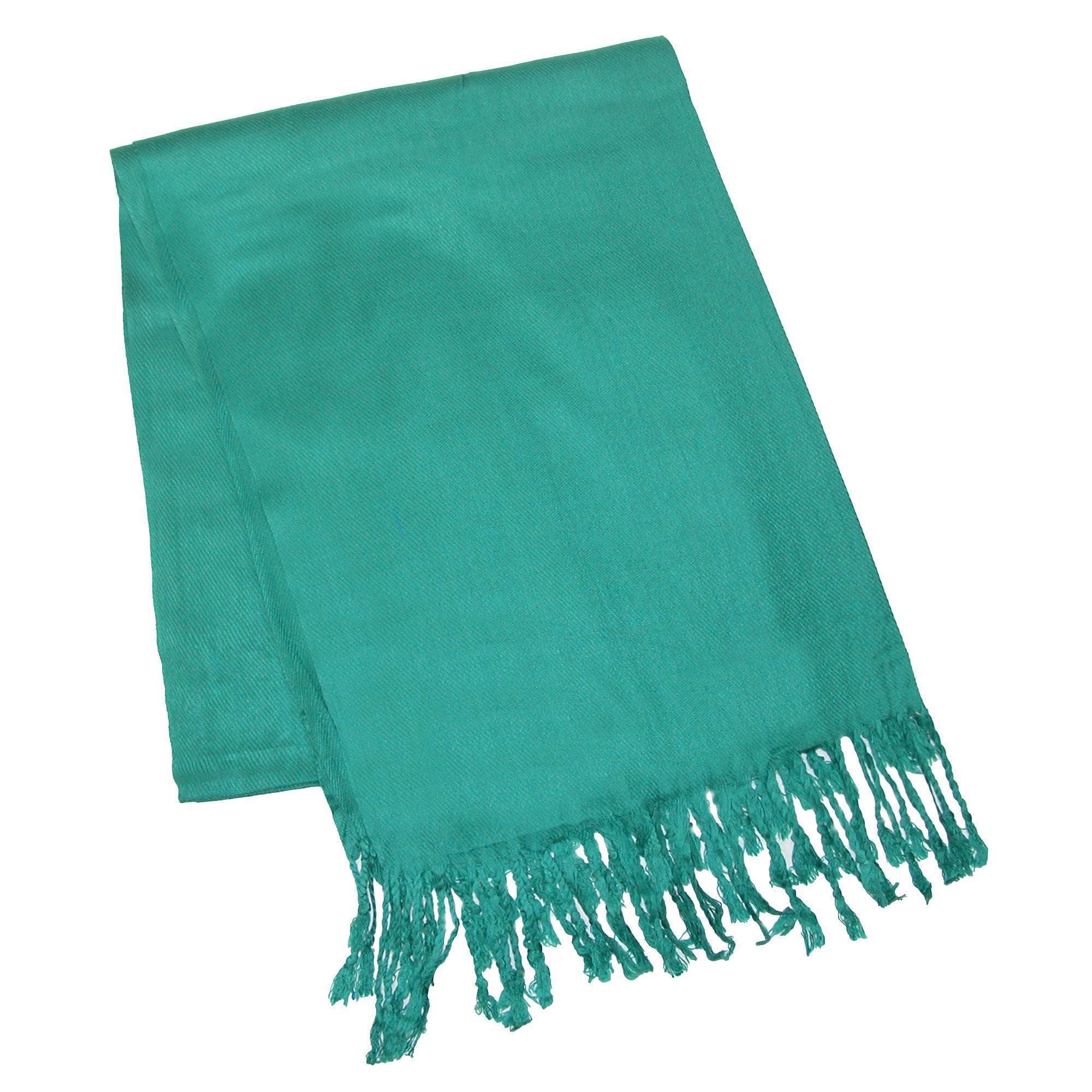 CTM® Women's Classic Pashmina Style Shawl Wraps - Forest Green