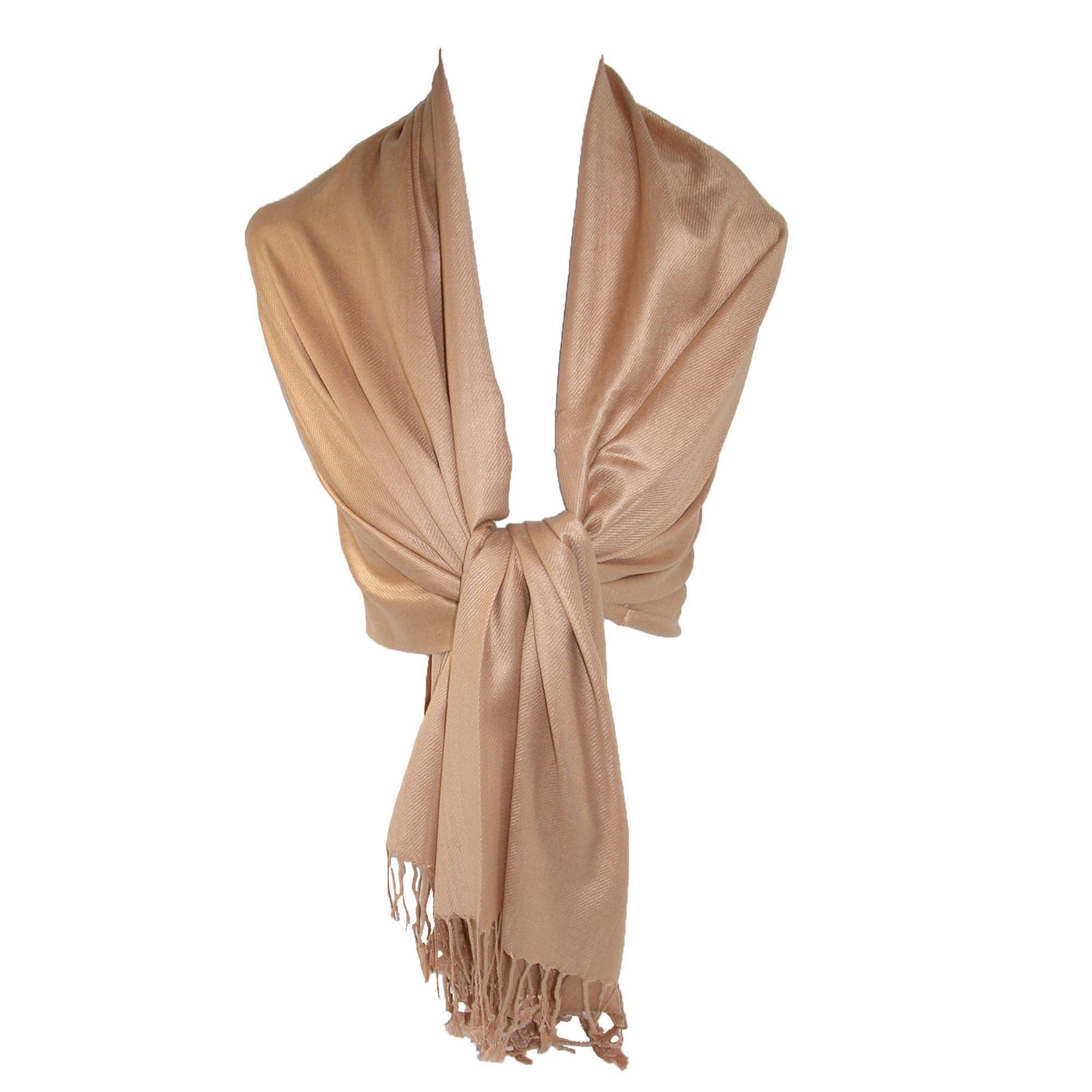 CTM® Women's Classic Pashmina Style Shawl Wraps - Gold