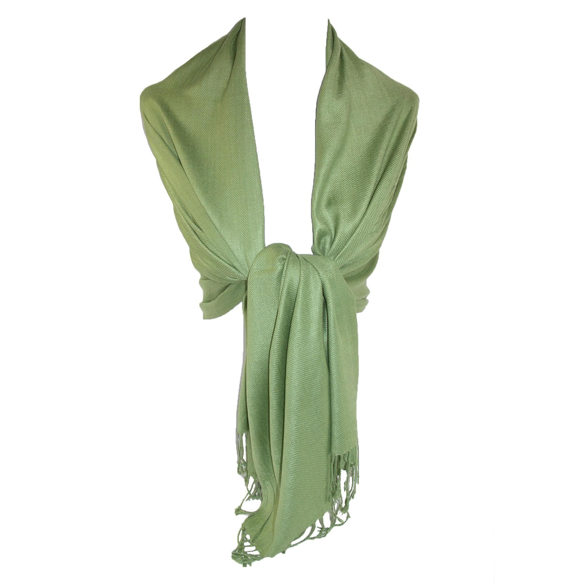 CTM® Women's Classic Pashmina Style Shawl Wraps - Green