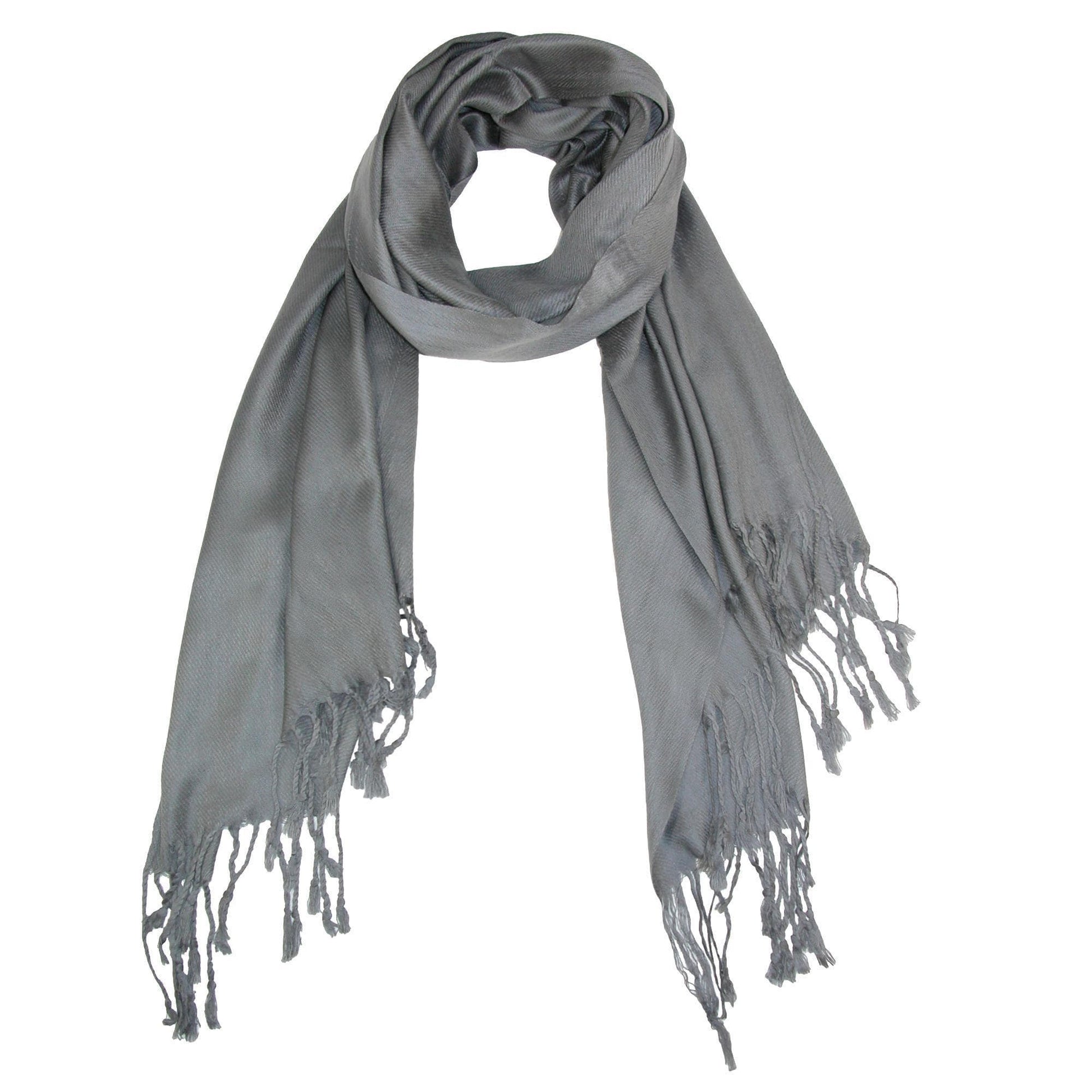 CTM® Women's Classic Pashmina Style Shawl Wraps - Grey