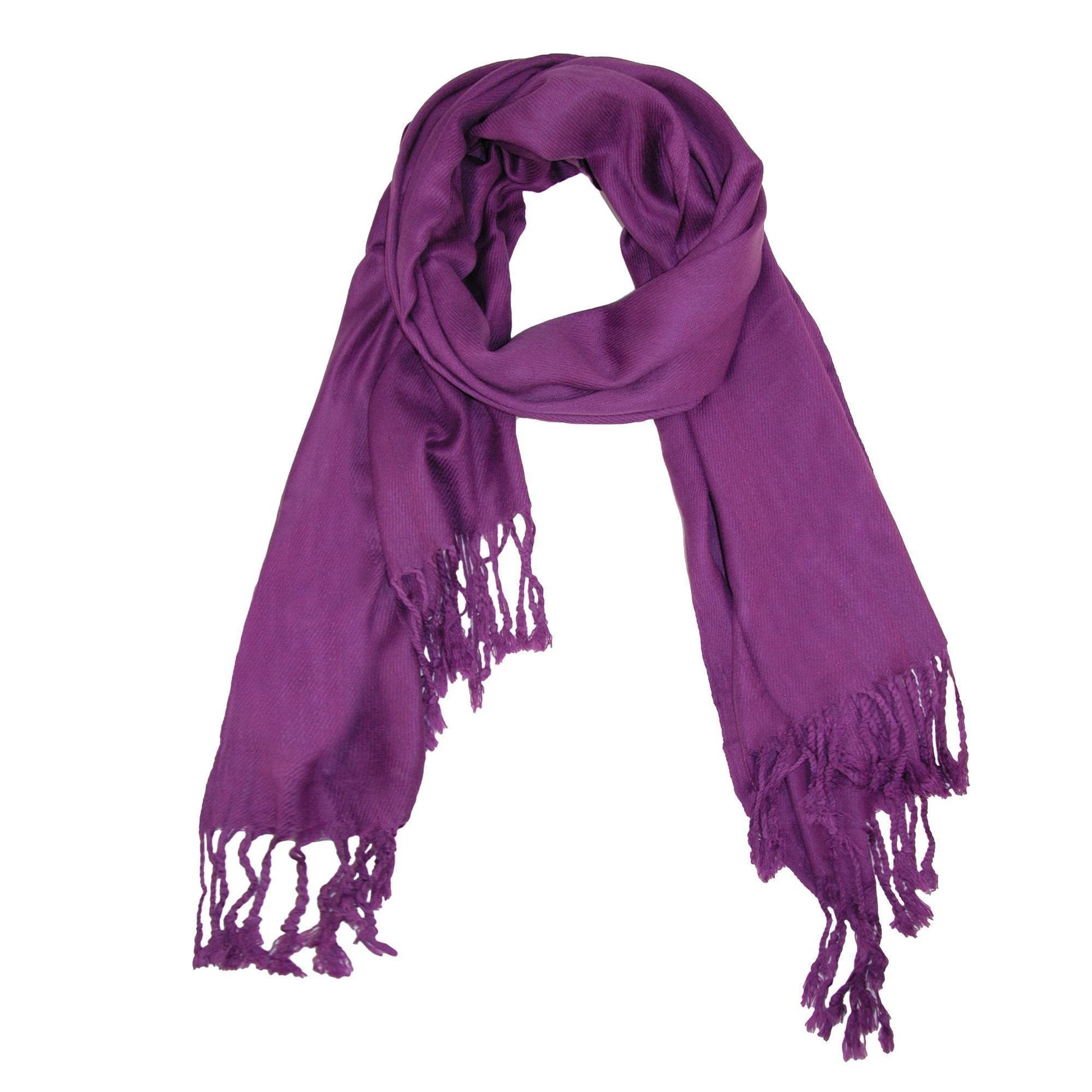 CTM® Women's Classic Pashmina Style Shawl Wraps - Purple