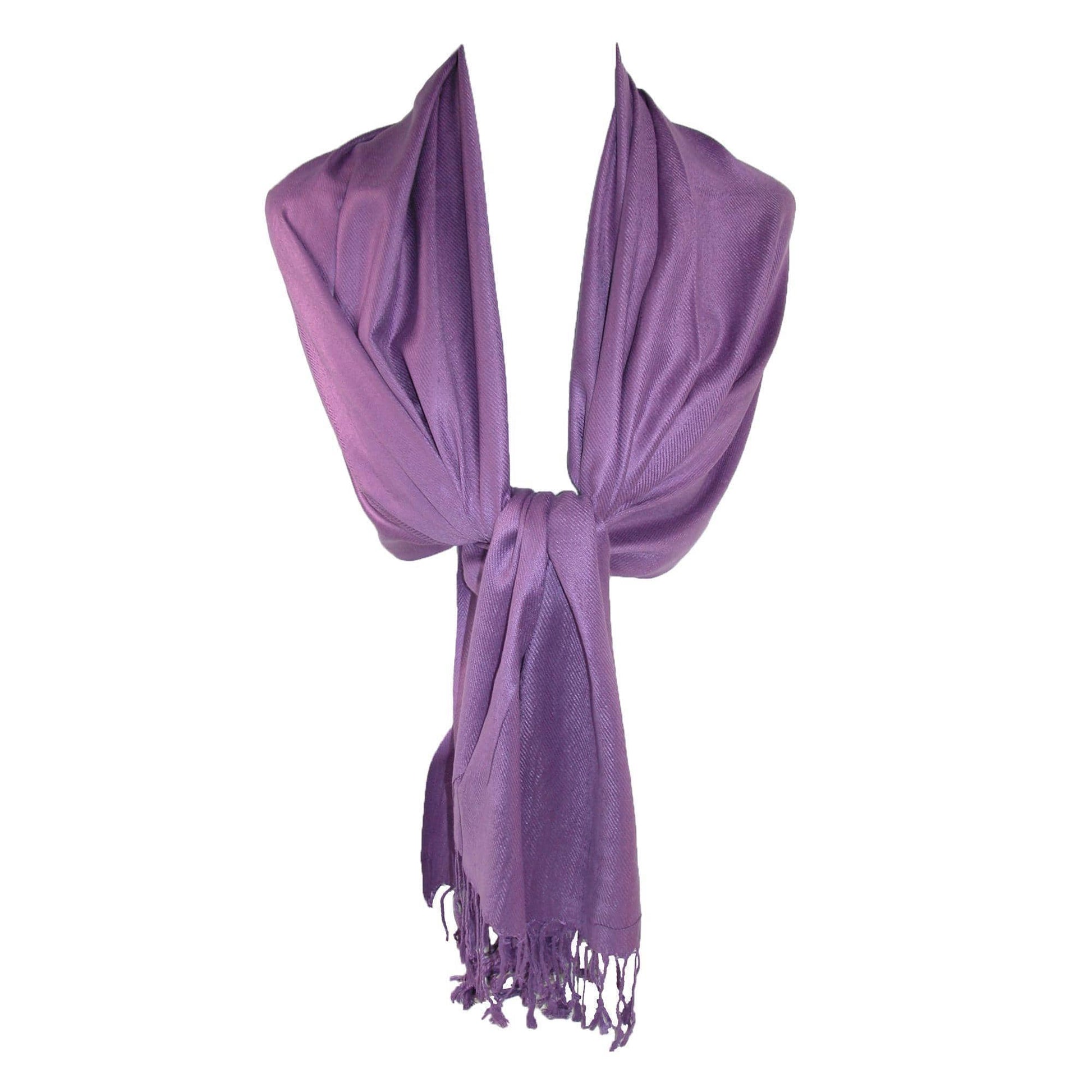 CTM® Women's Classic Pashmina Style Shawl Wraps - Purple