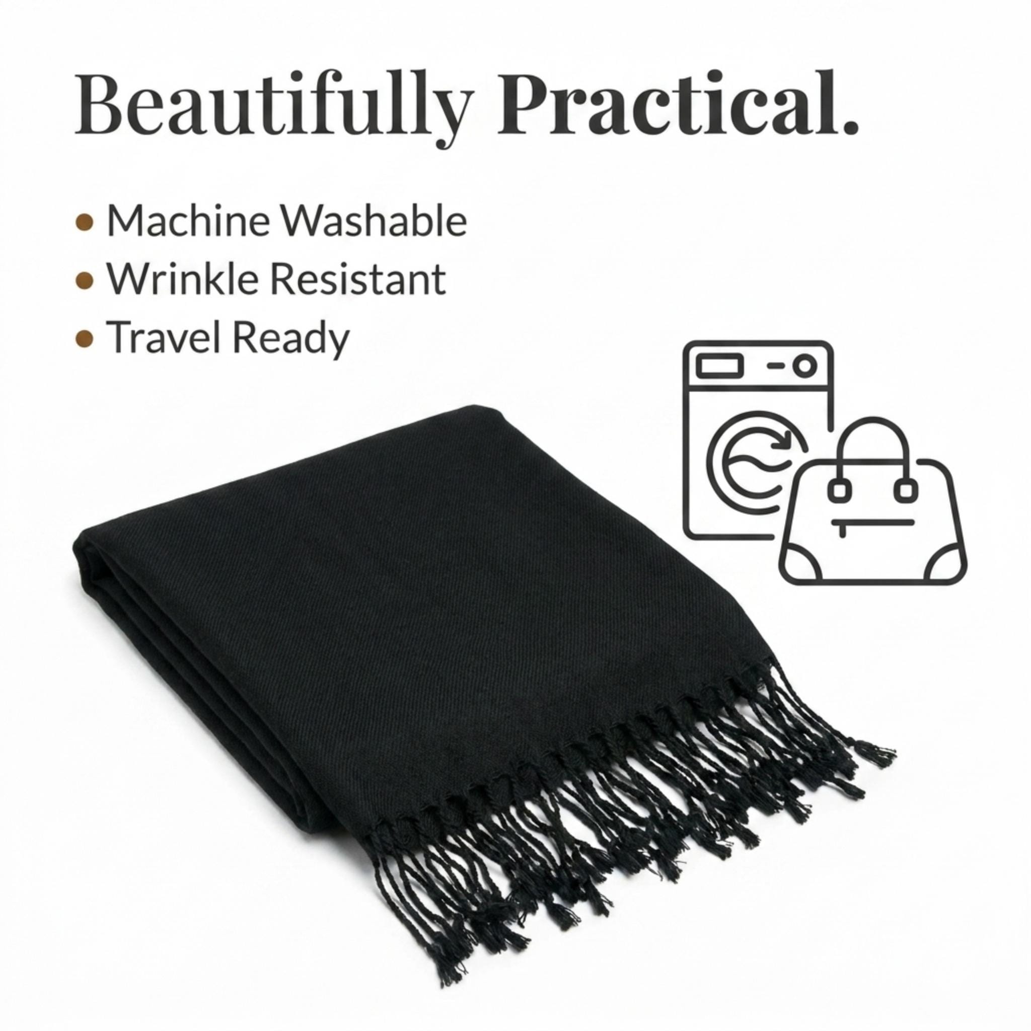 CTM® Women's Classic Pashmina Style Shawl Wraps - Purple