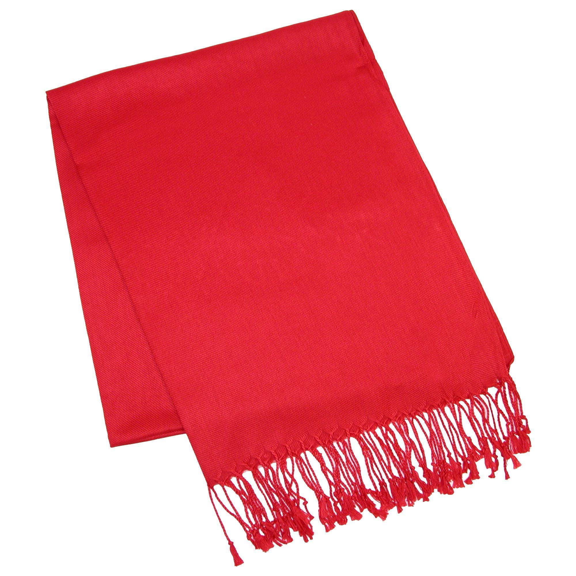 CTM® Women's Classic Pashmina Style Shawl Wraps - Red