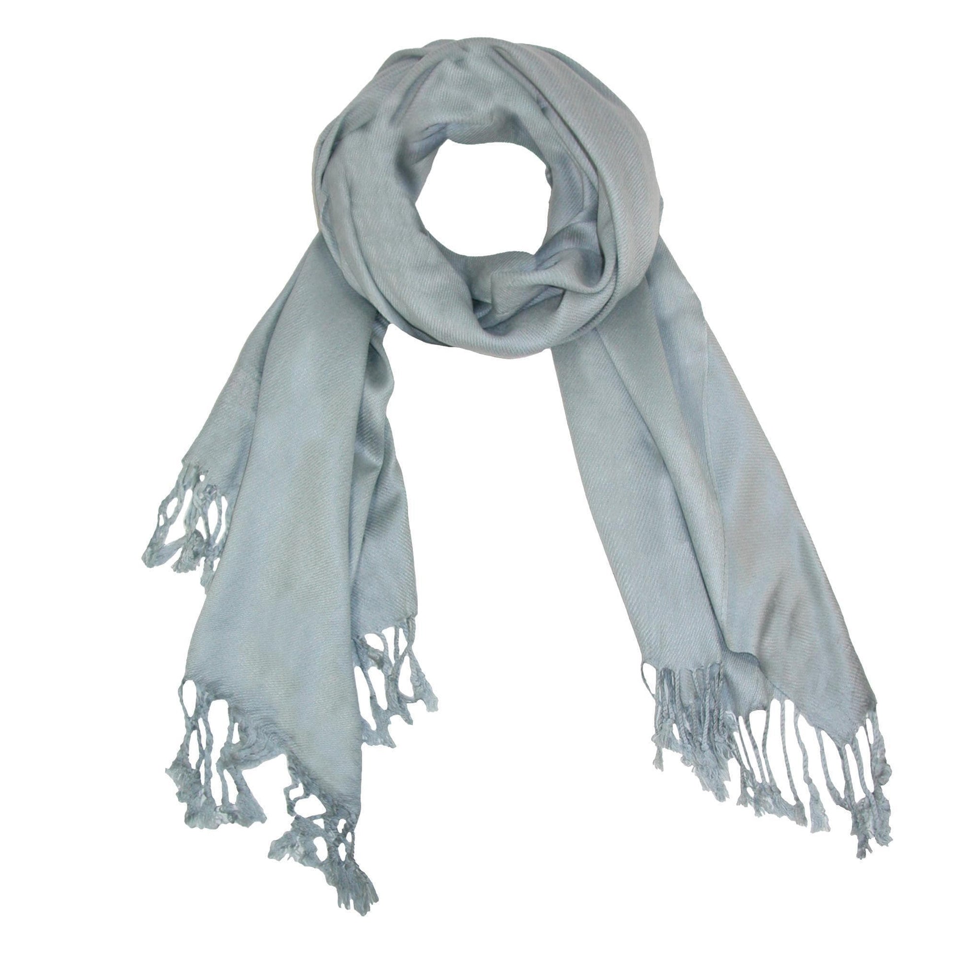 CTM® Women's Classic Pashmina Style Shawl Wraps - Silver