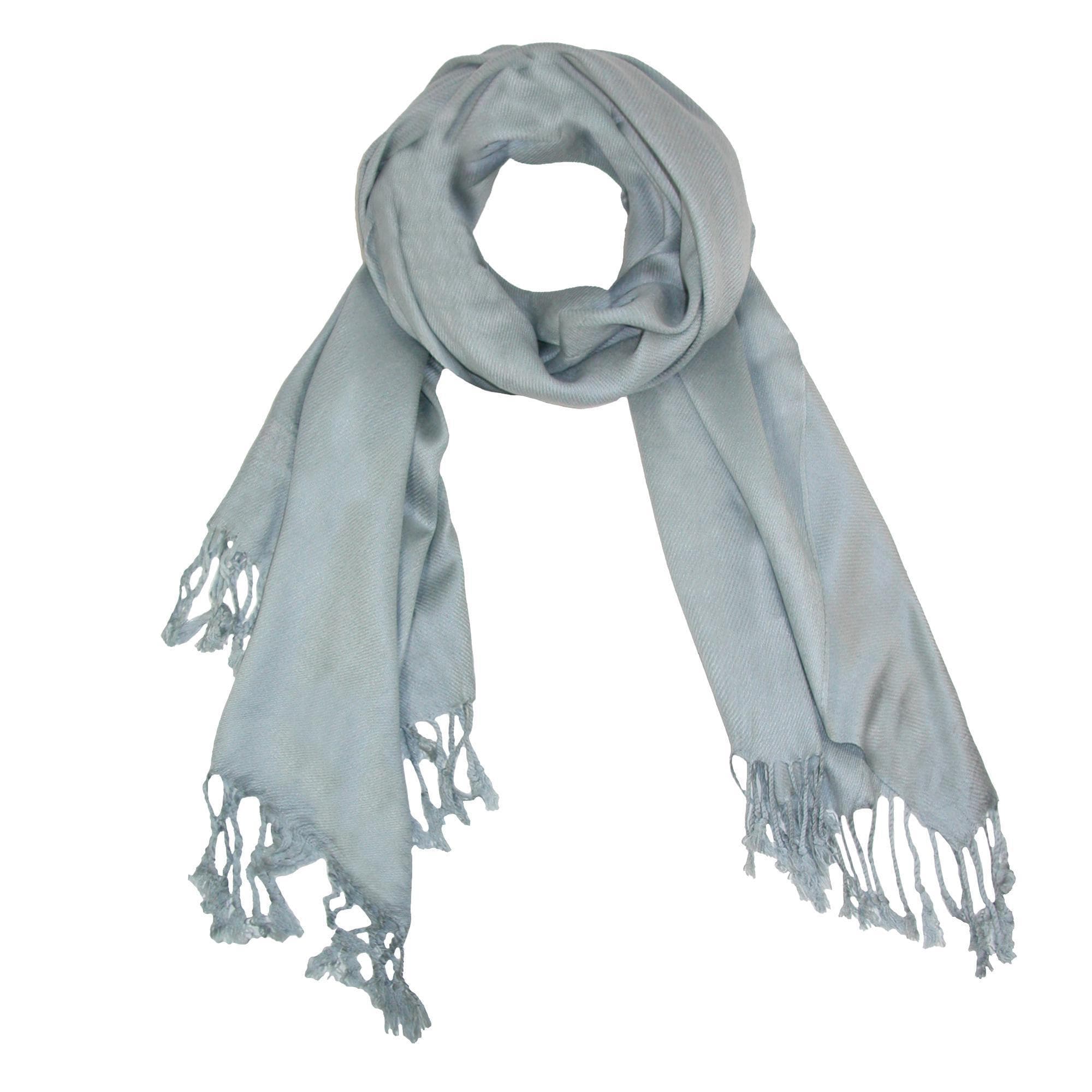 CTM® Women's Classic Pashmina Style Shawl Wraps - Silver