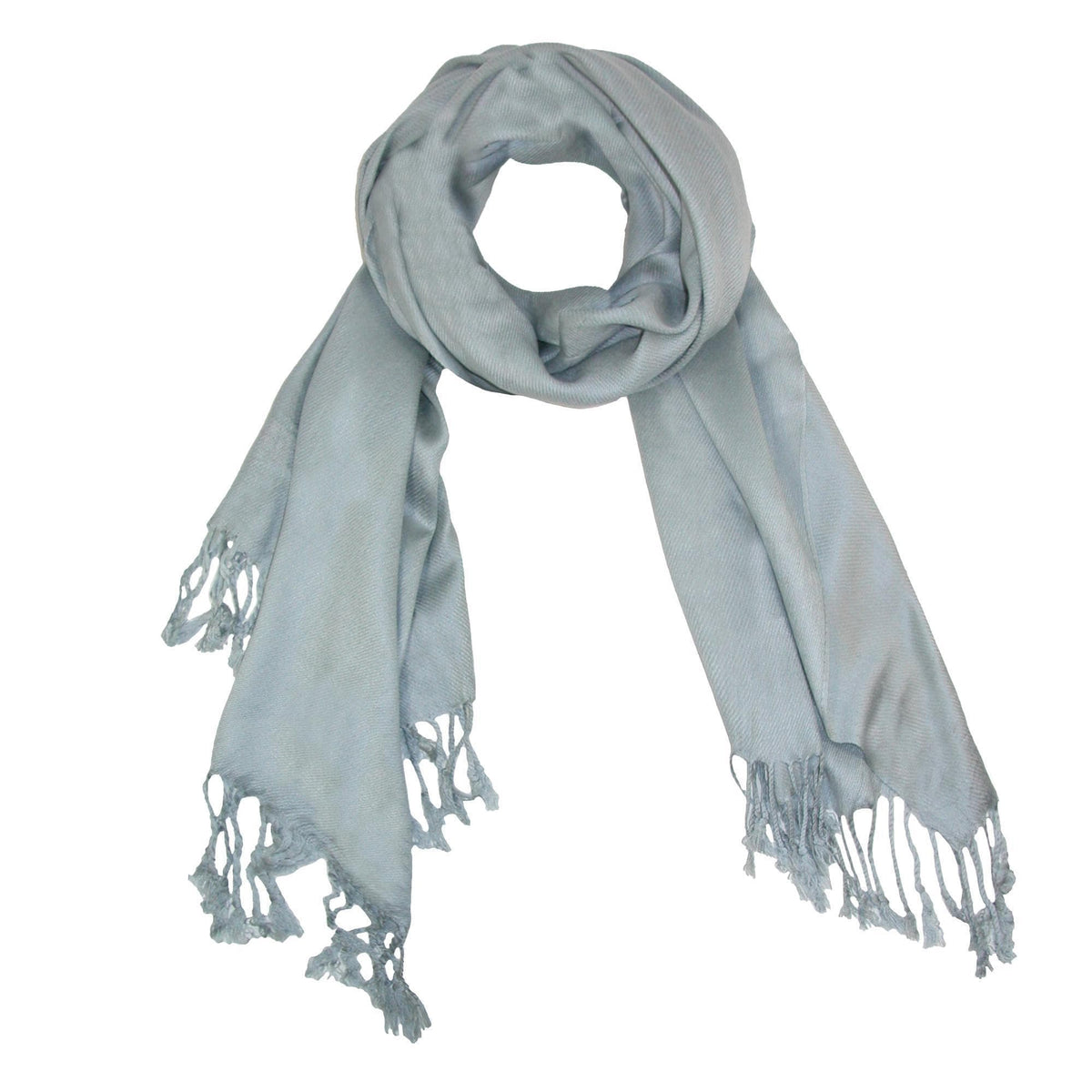 CTM® Women's Classic Pashmina Style Shawl Wraps - Silver