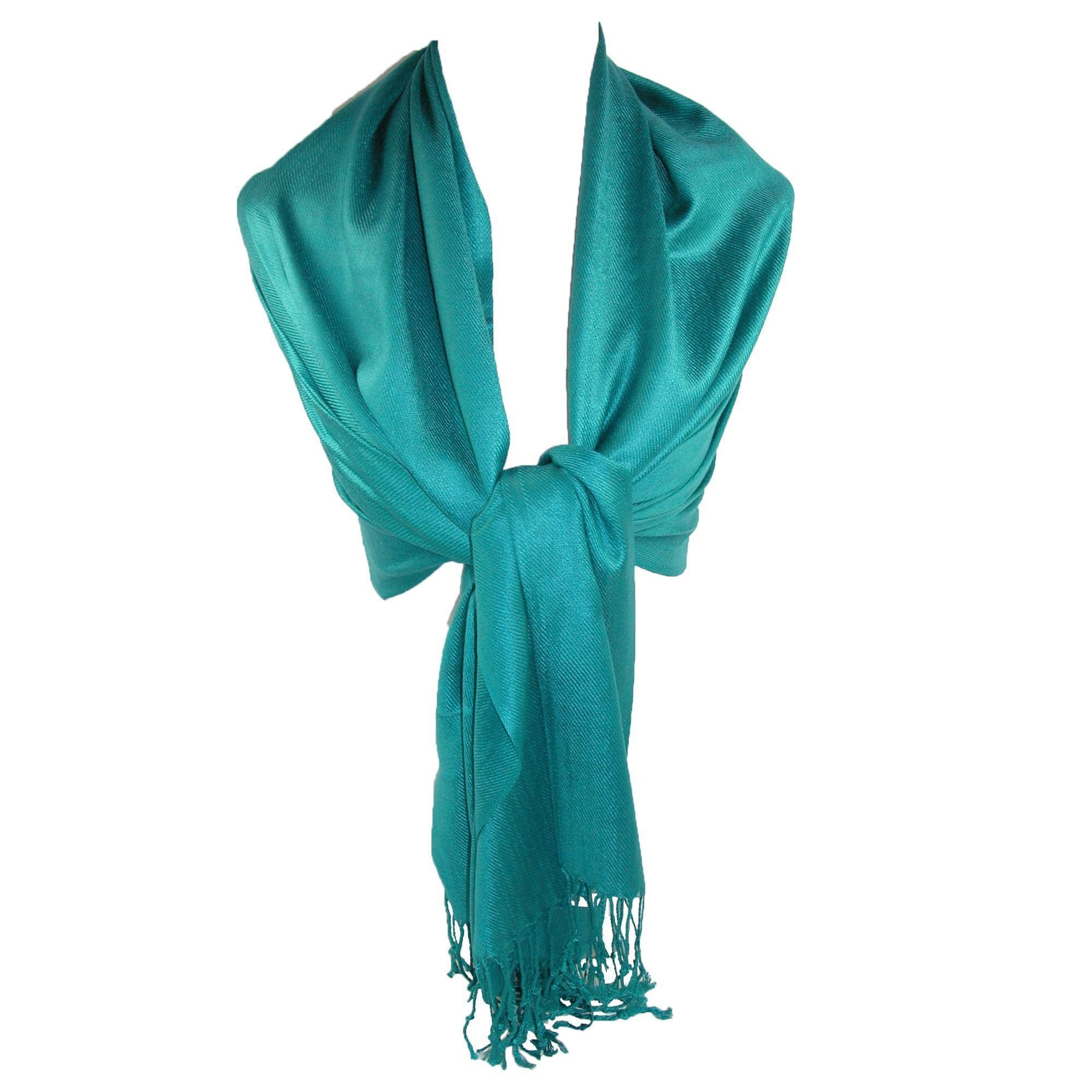 CTM® Women's Classic Pashmina Style Shawl Wraps - Teal