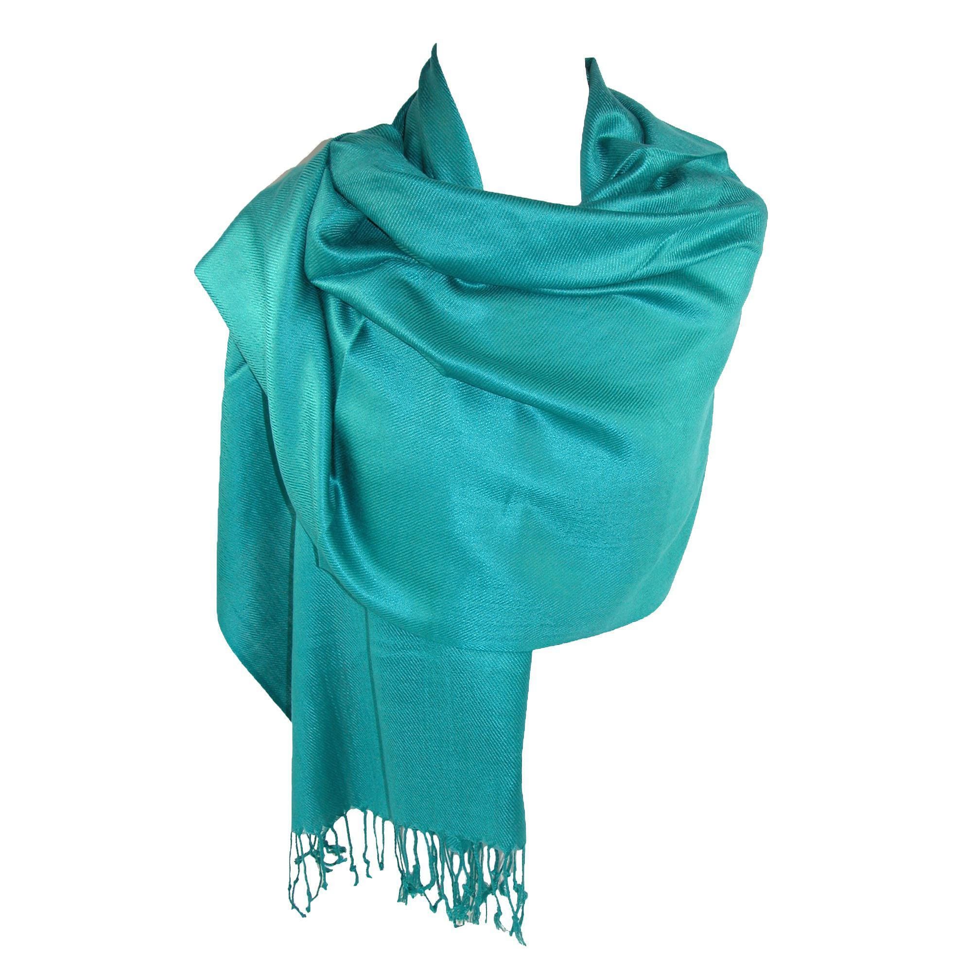 CTM® Women's Classic Pashmina Style Shawl Wraps - Teal