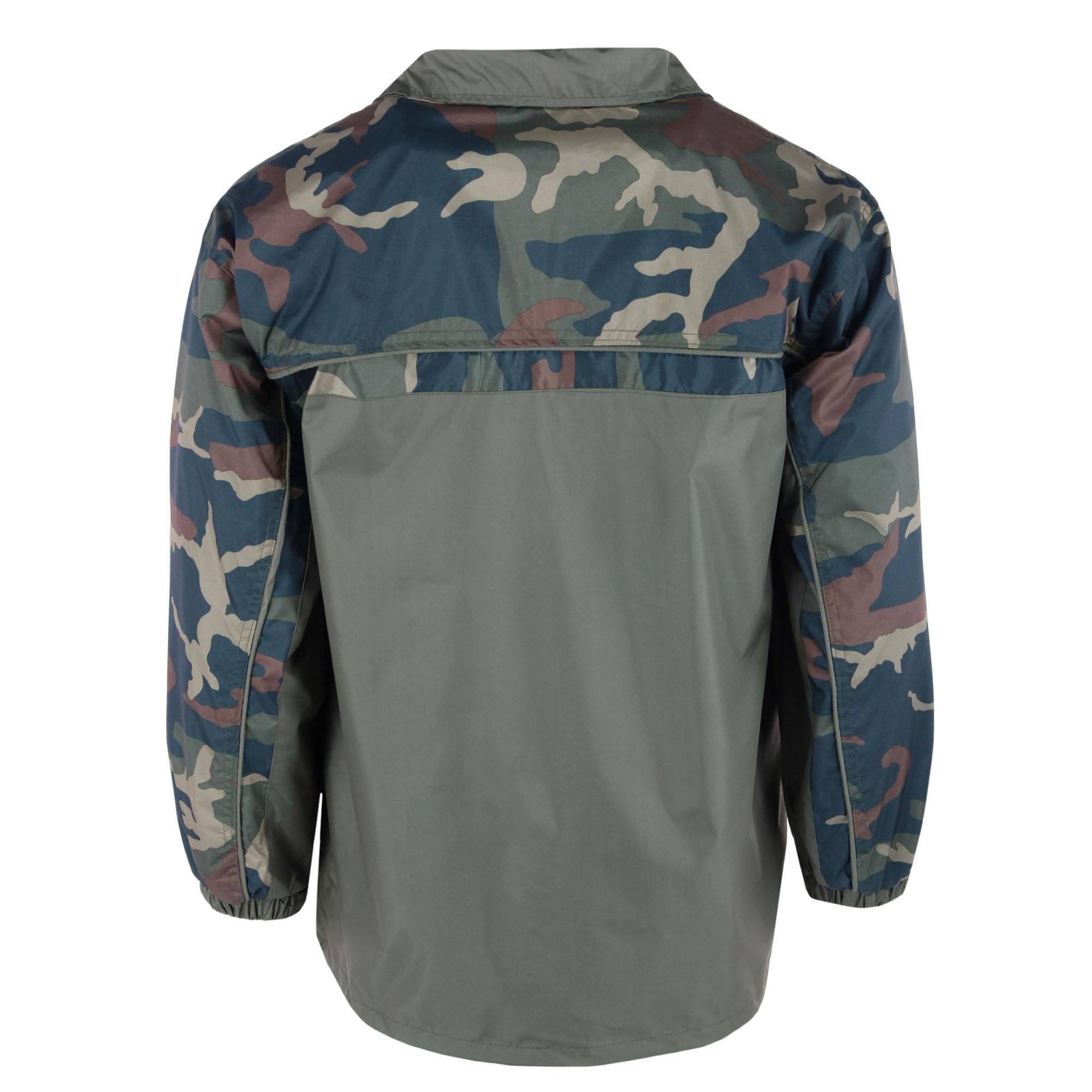 I5 Apparel Men's Camo Lightweight Winderbreaker Rain Jacket - Olive Green