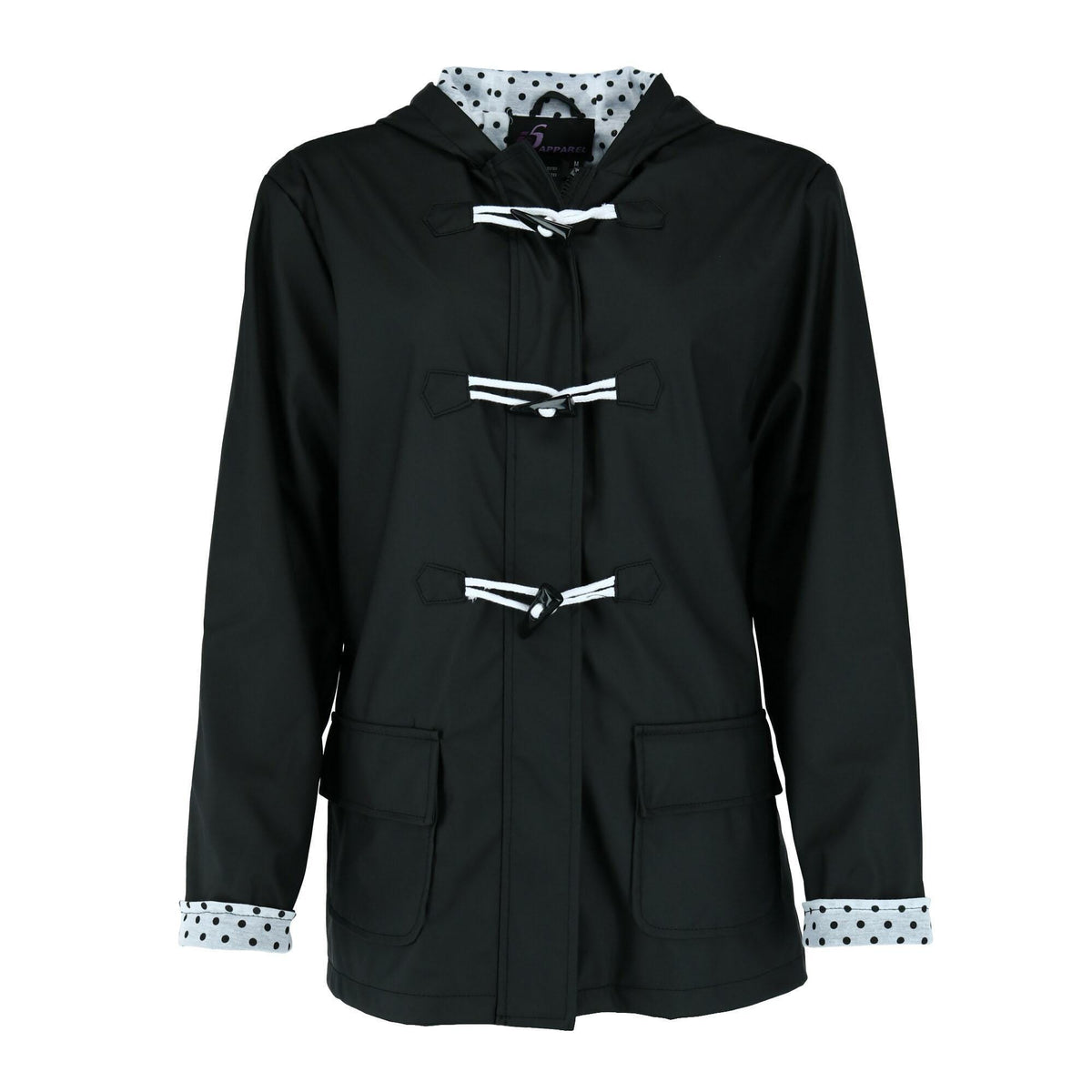 I5 Apparel Kid's Hooded Rain Slicker Jacket with Toggle