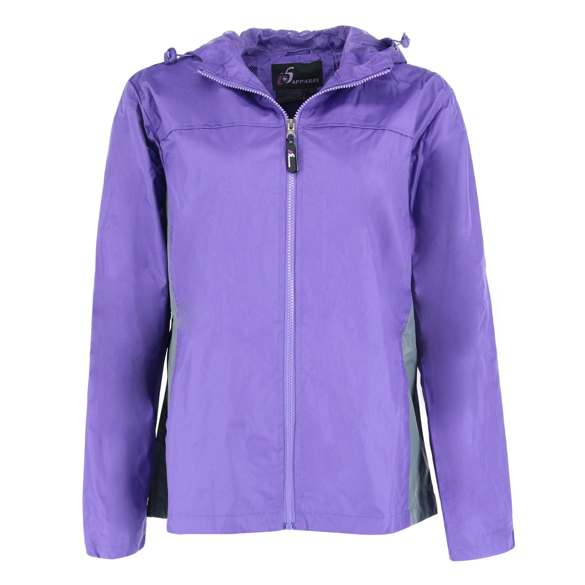 I5 Apparel Women's Hooded Windbreaker Rain Jacket with Side Panel - Women's Hooded Windbreaker Rain Jacket with Side Panel