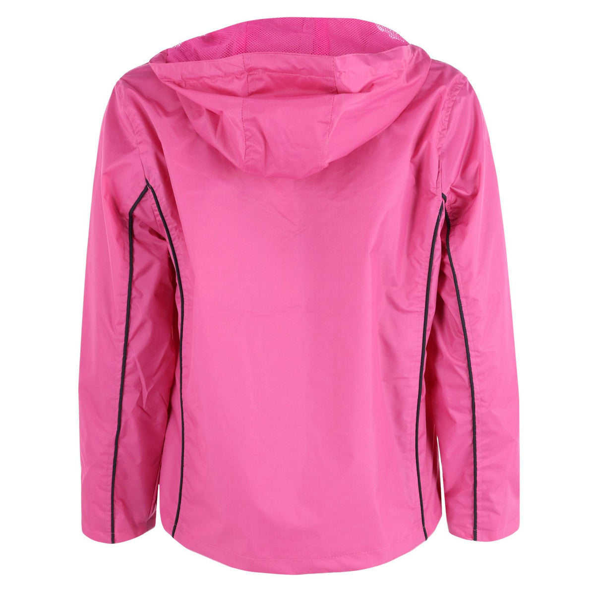 I5 Apparel Women's Lightweight Zip-Up Windbreaker Rain Jacket - Fuchsia/Black
