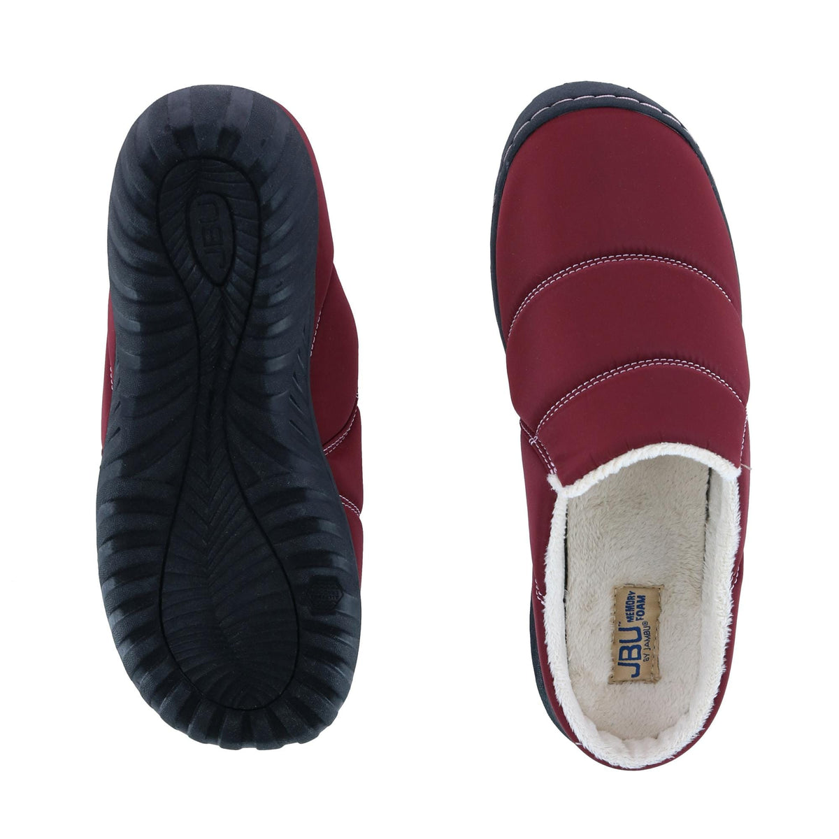 JBU by Jambu Women's Willow Mule Slipper with Indoor/Outdoor Sole - Sangria