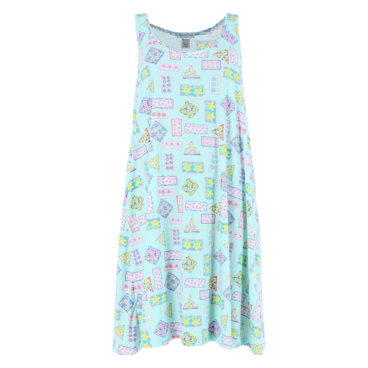 CTM® Women's Floral Patchwork Sleeveless Nightgown by Elegant Emily - Women's Floral Patchwork Sleeveless Nightgown by Elegant Emily