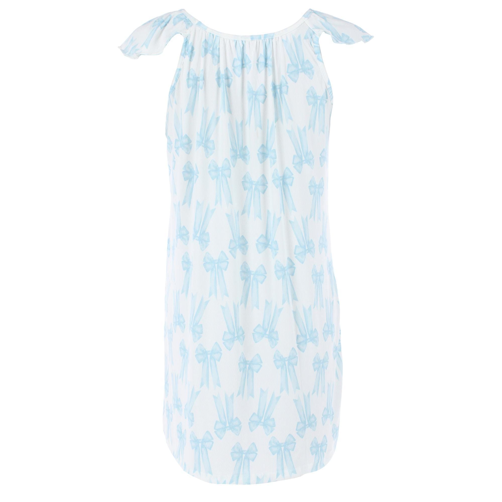 CTM® Women's Plus Size Bow Chemise Night Gown - White