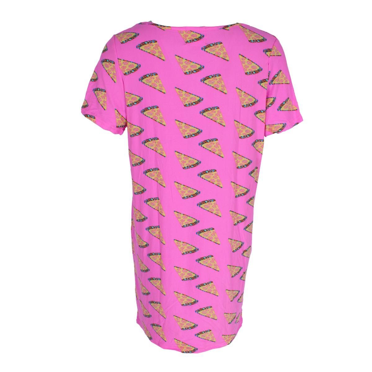 Mentally Exhausted Women's Pizza Short Sleeve Night Shirt - Pink