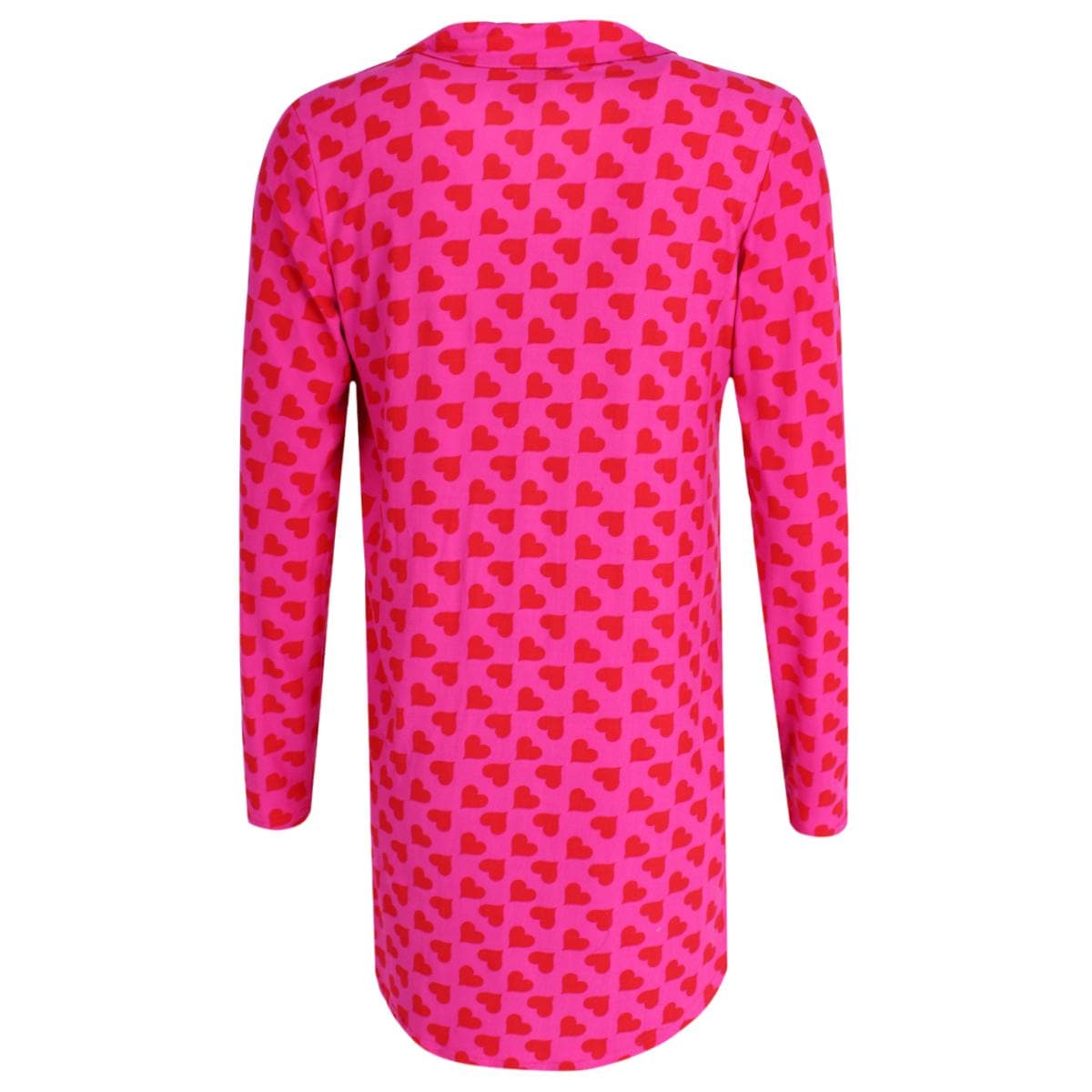 Not a Morning Person Women's Valentine Hearts Button Down Nightshirt - Pink