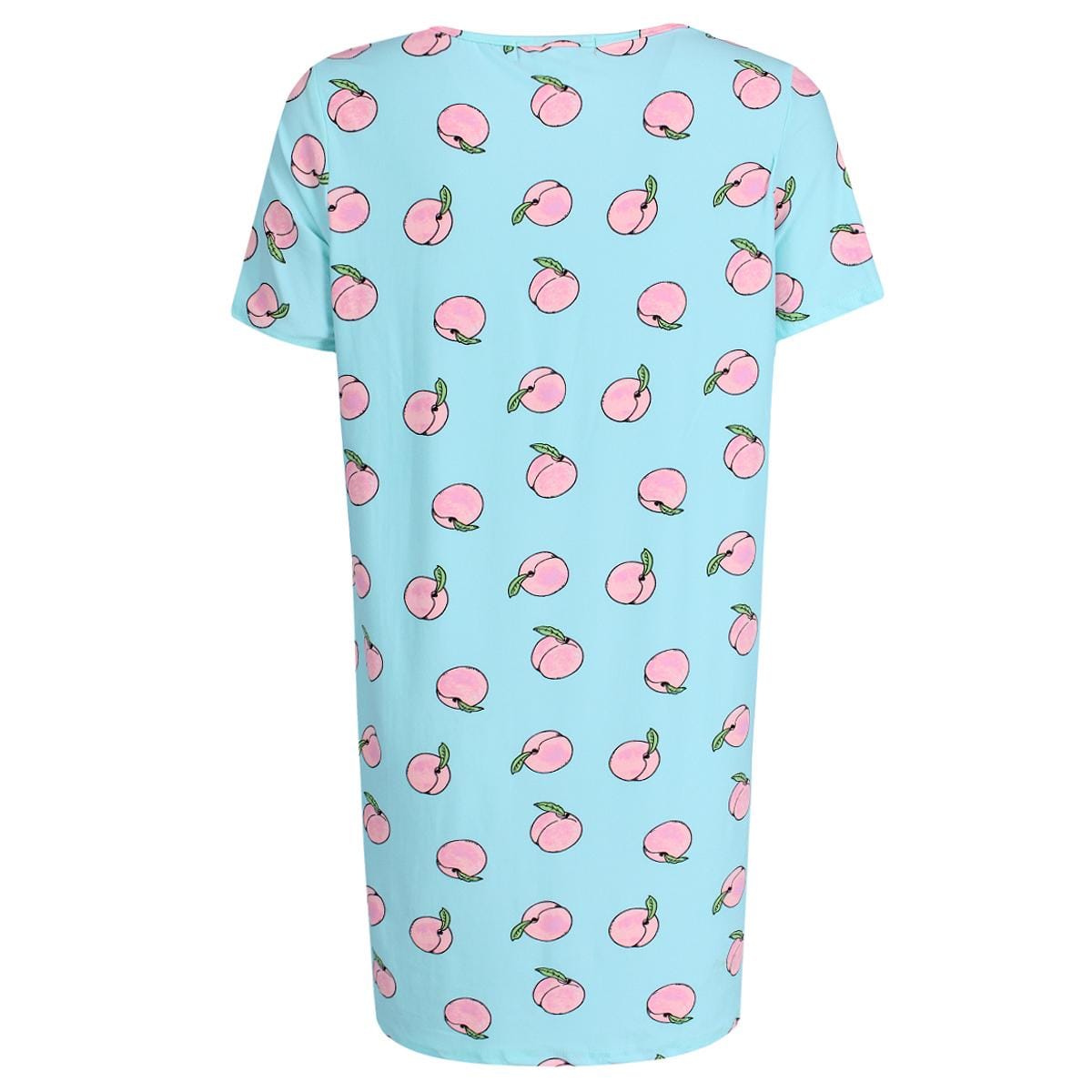 5 More Minutes Women's Peaches Short Sleeve Night Shirt - Blue