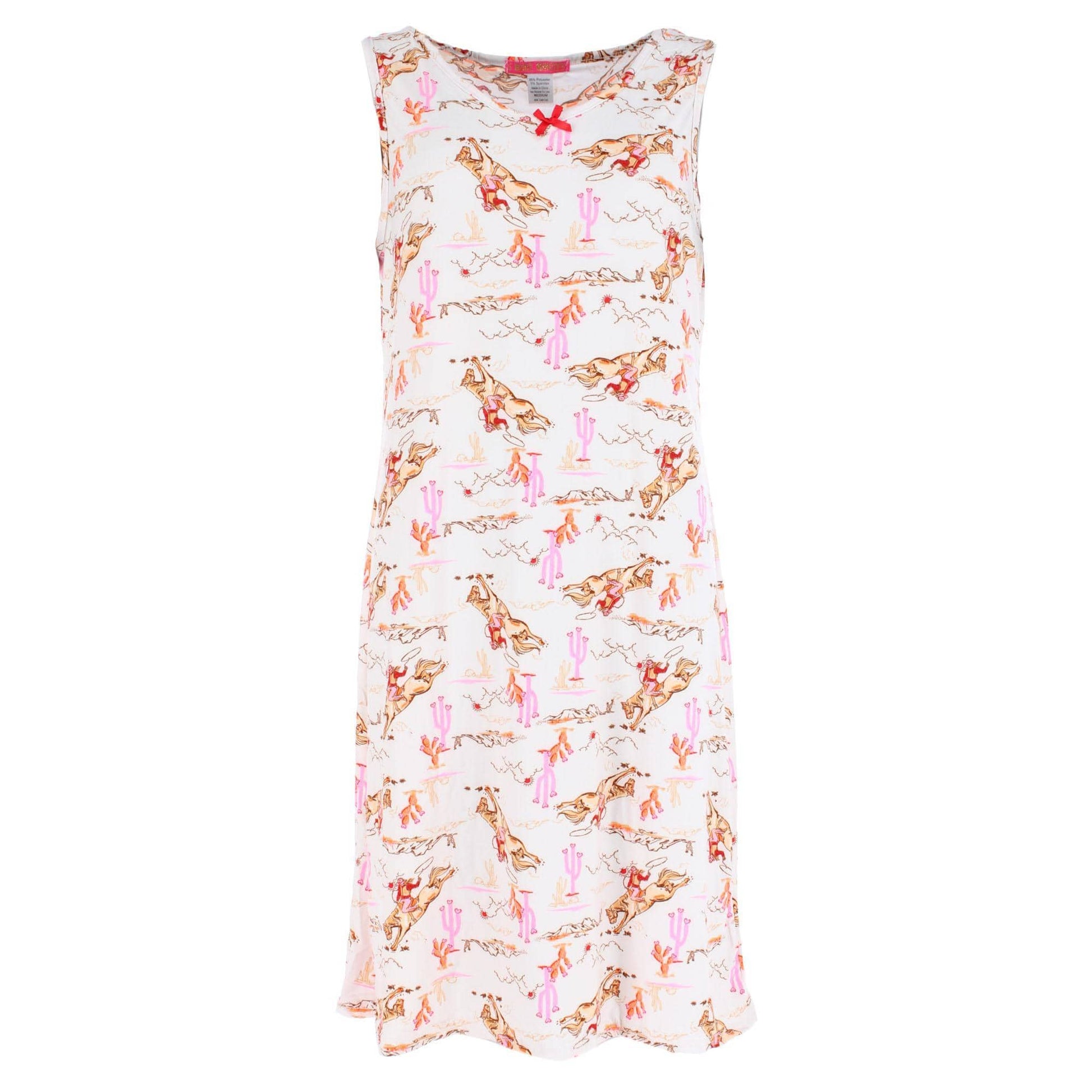 5 More Minutes Women's Sleeveless Cowboy Nightgown - Cream