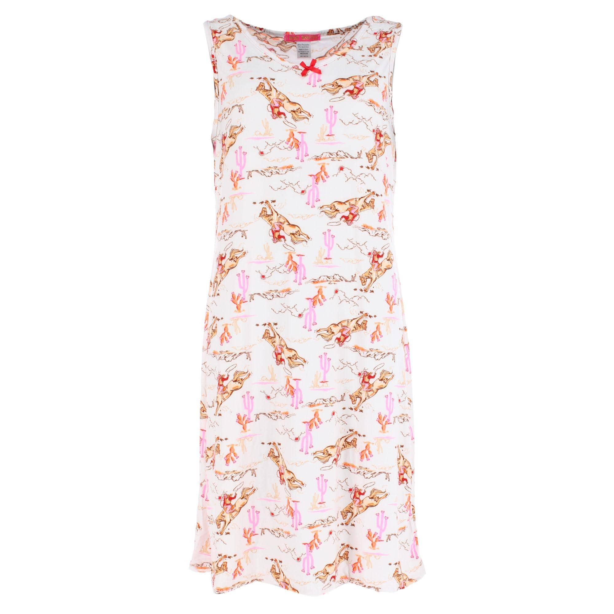 5 More Minutes Women's Sleeveless Cowboy Nightgown - Cream