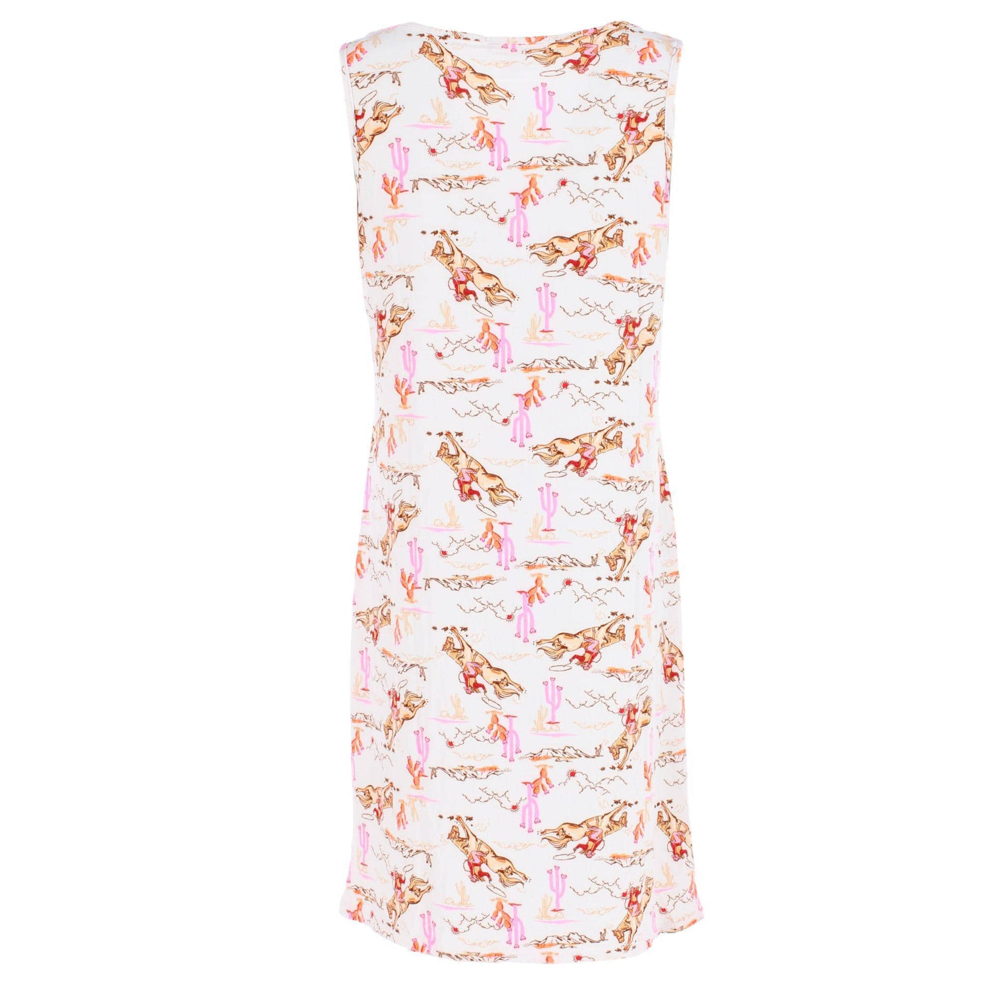 5 More Minutes Women's Sleeveless Cowboy Nightgown - Cream