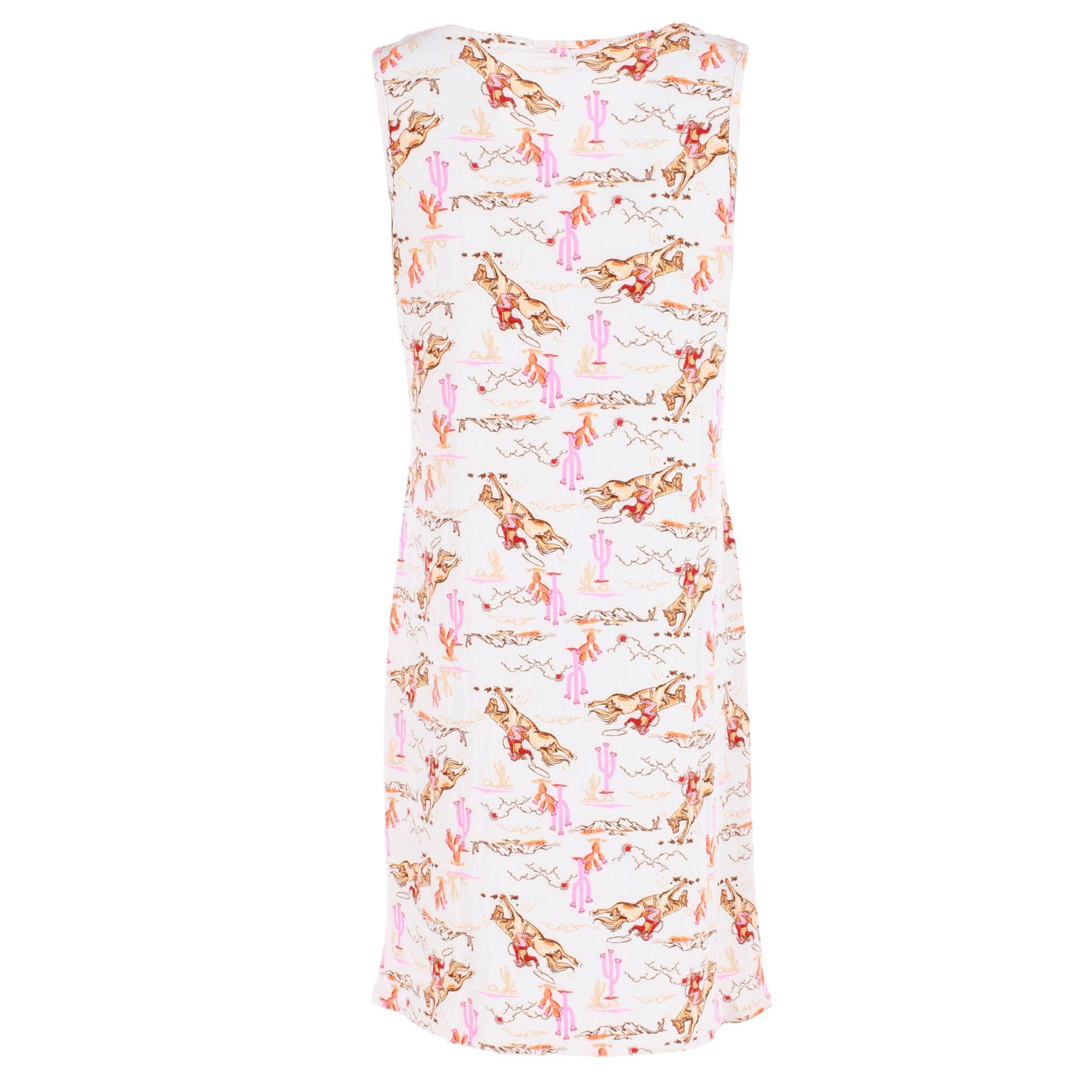5 More Minutes Women's Sleeveless Cowboy Nightgown - Cream