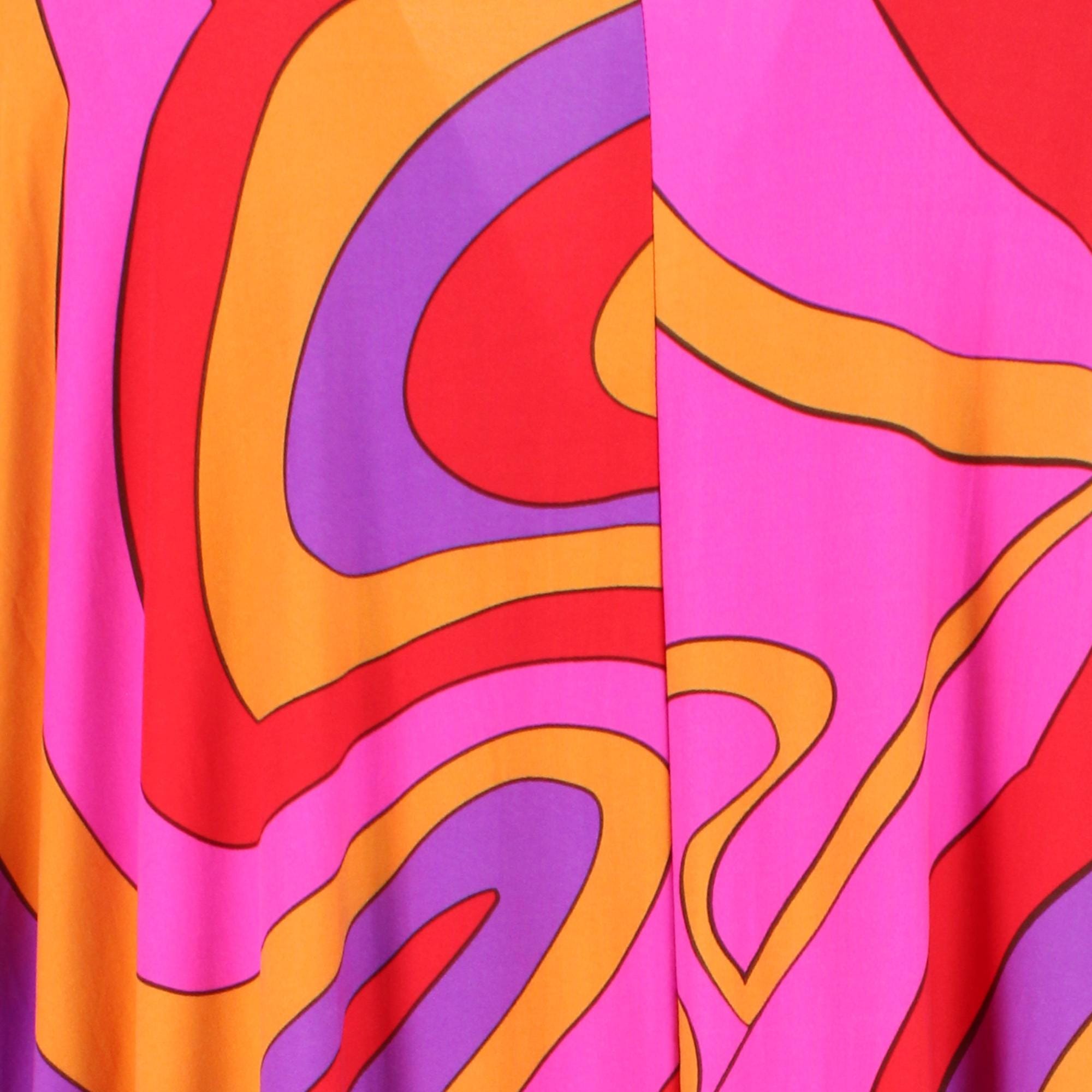 CTM® Women's 70's Swirl Caftan Nightdress by Elegant Emily - Multi
