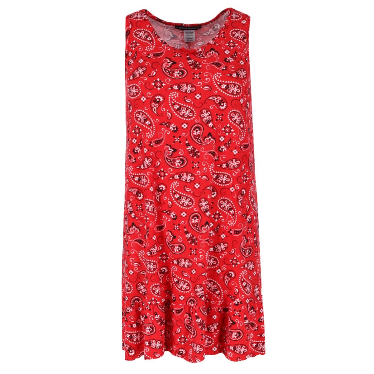 5 More Minutes Women's Paisley Sleeveless Sleep Gown - Red