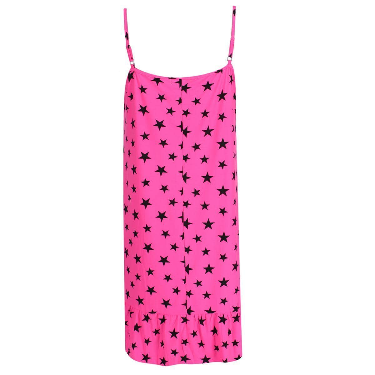 Elegant Emily Women's Plus Size Star Cami Sleeveless Sleep Gown - Pink