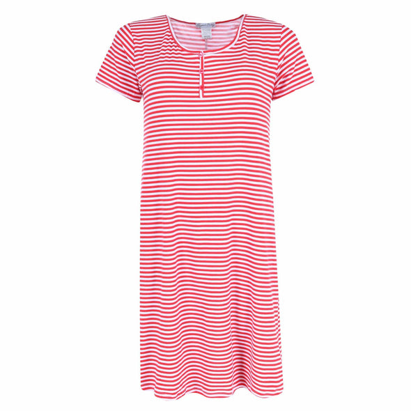 Women's Striped Henley Nightgown