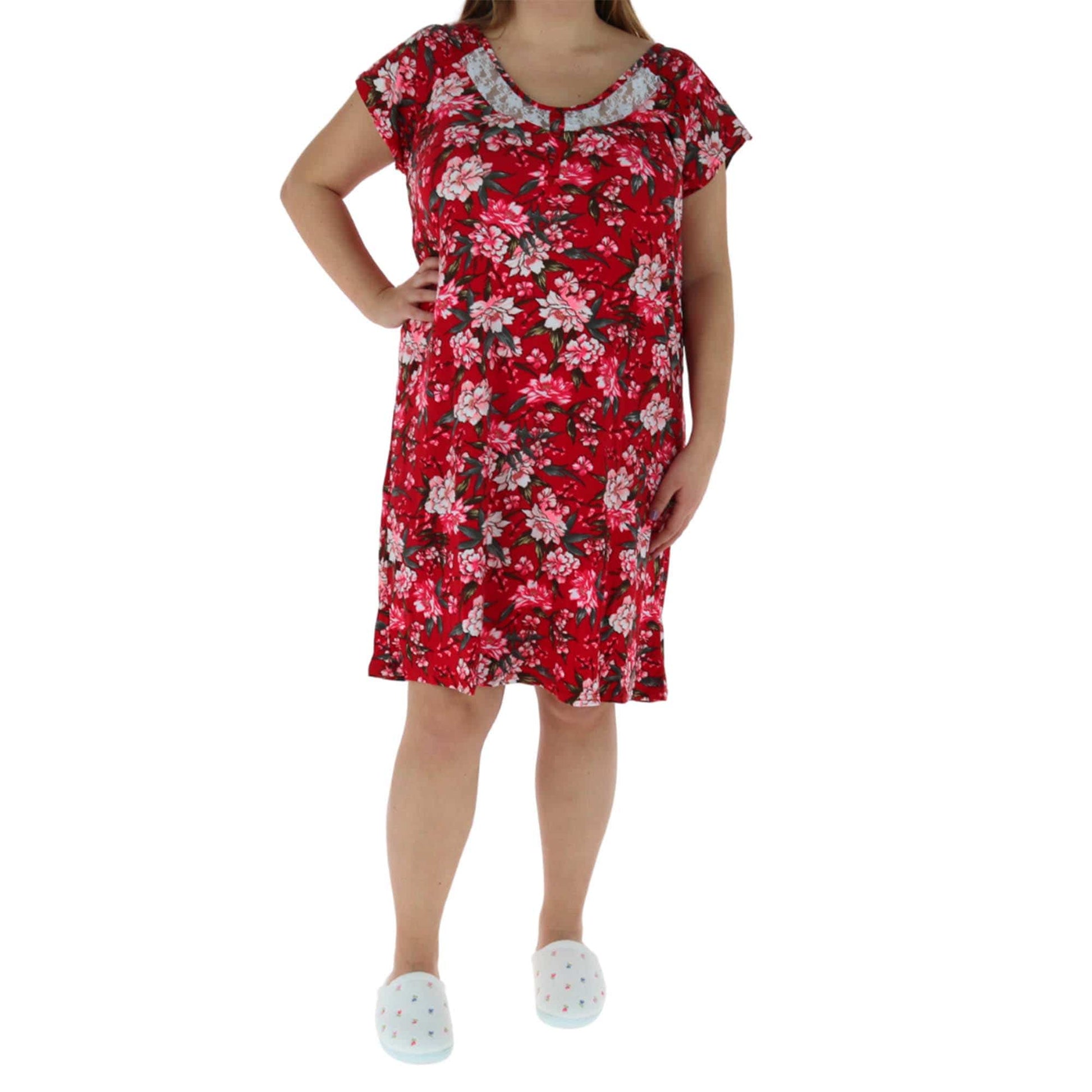 Elegant Emily Women's Plus Size Burgundy Floral Gown - Burgundy