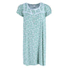 Women's Short Sleeve Grey/Green Floral Gown