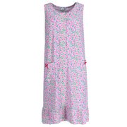 Women's Floral Henley Ruffle Sleeveless Sleep Gown