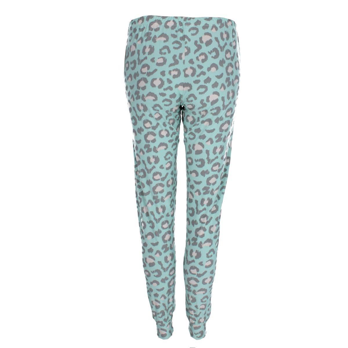 Roll Outta Bed Women's Leopard Jogger Lounge Pants - Light Blue