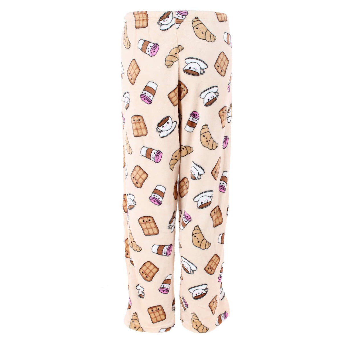 CTM® Women's Plus Size Plush Breakfast Pajama Pant by Weekeding - Beige