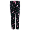 Women's Black with Pink Floral Pajama Pants
