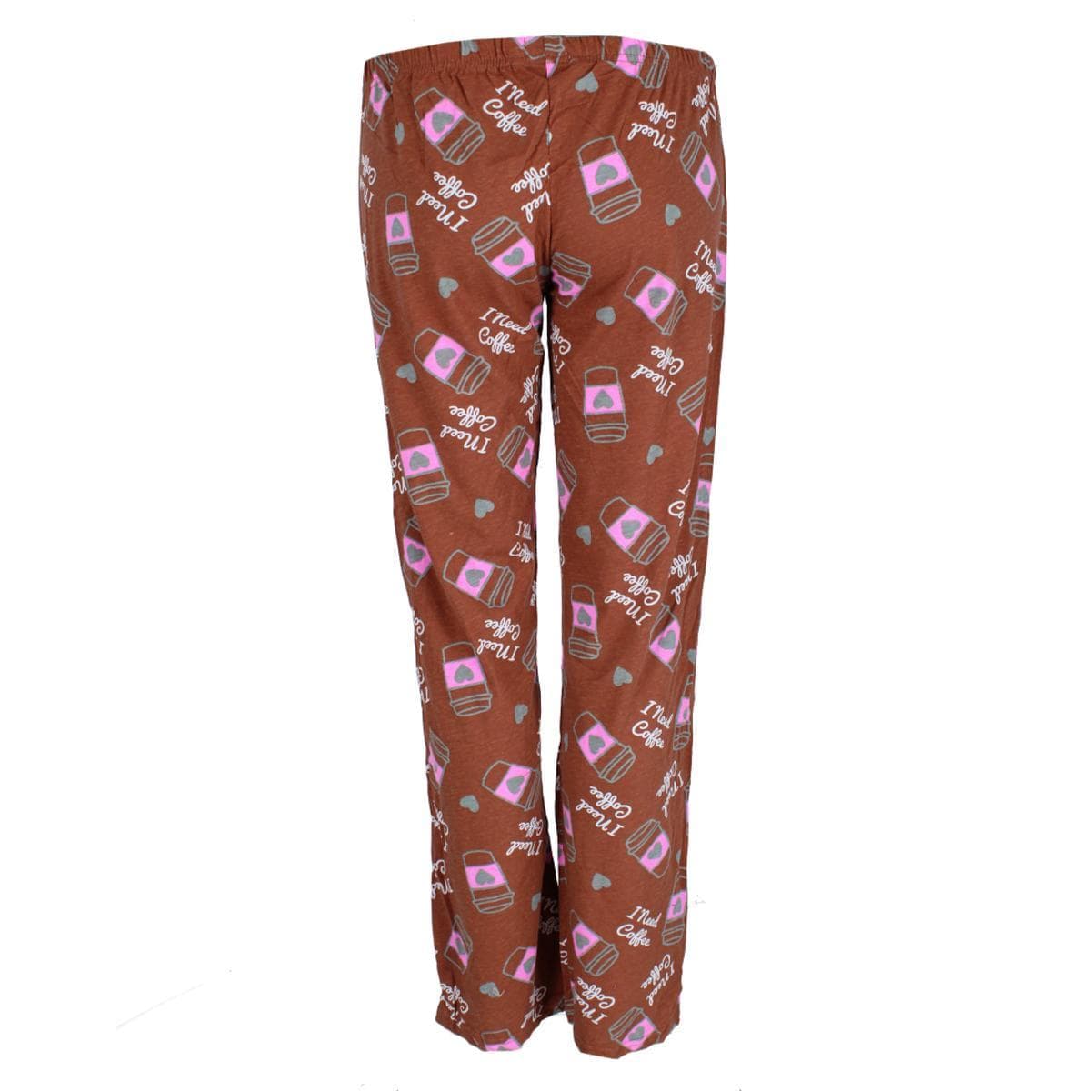Roll Outta Bed Women's Patterned Knit Open Bottom Pajama Pants - Brown