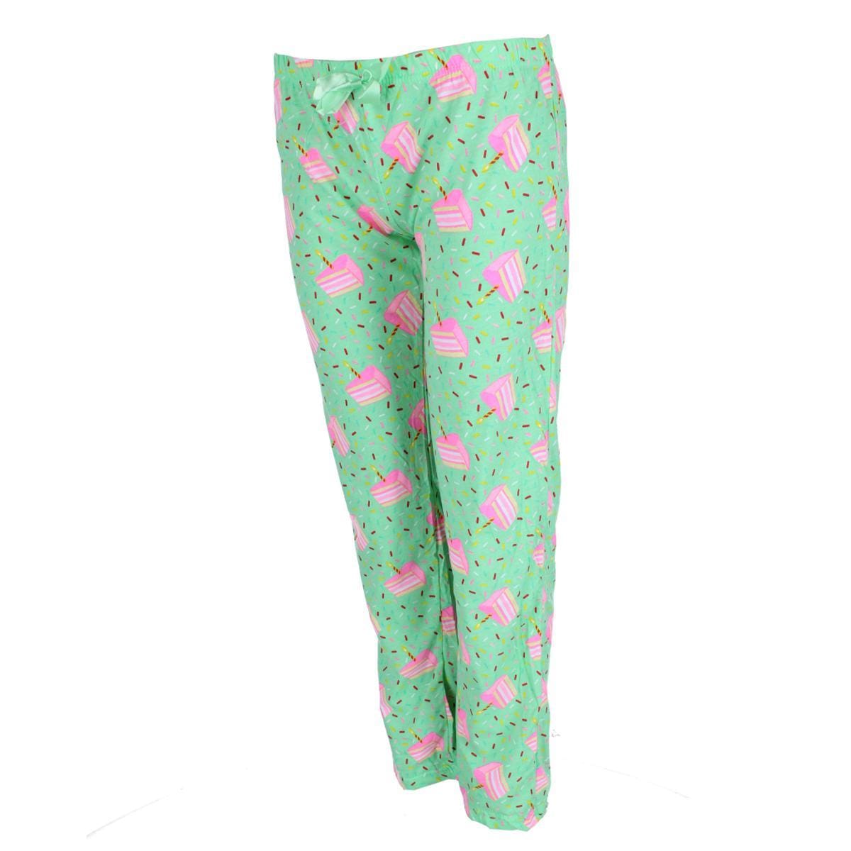 Roll Outta Bed Women's Patterned Knit Open Bottom Pajama Pants - Mint