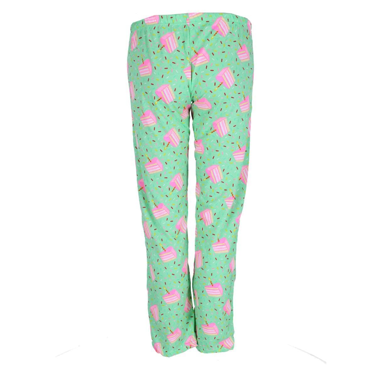 Roll Outta Bed Women's Patterned Knit Open Bottom Pajama Pants - Mint