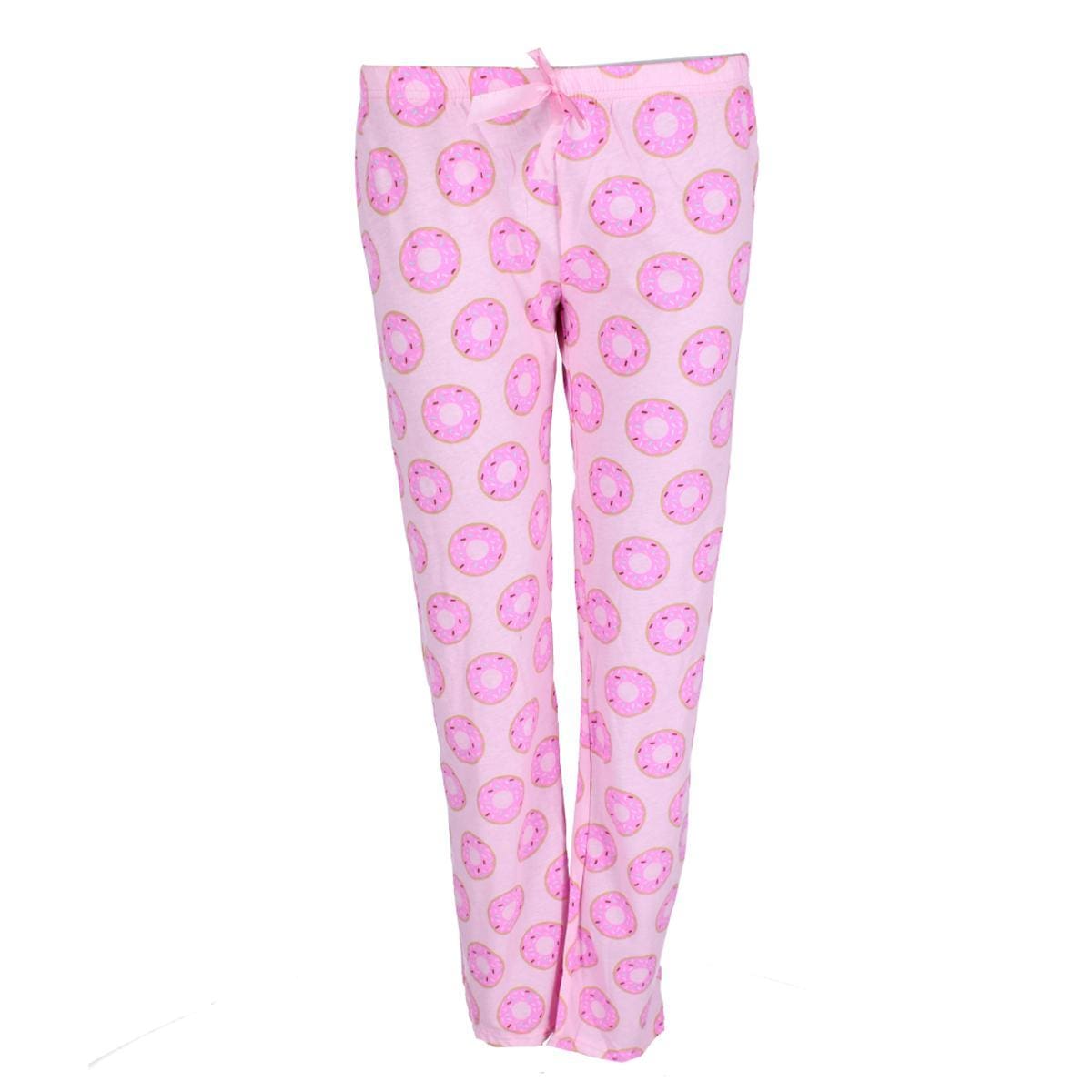 Roll Outta Bed Women's Patterned Knit Open Bottom Pajama Pants - Pink