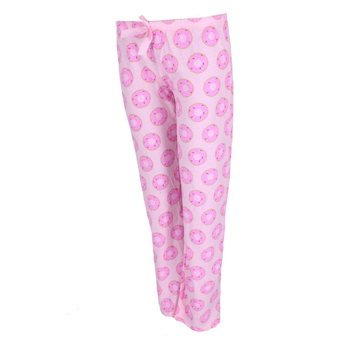 Roll Outta Bed Women's Patterned Knit Open Bottom Pajama Pants - Pink