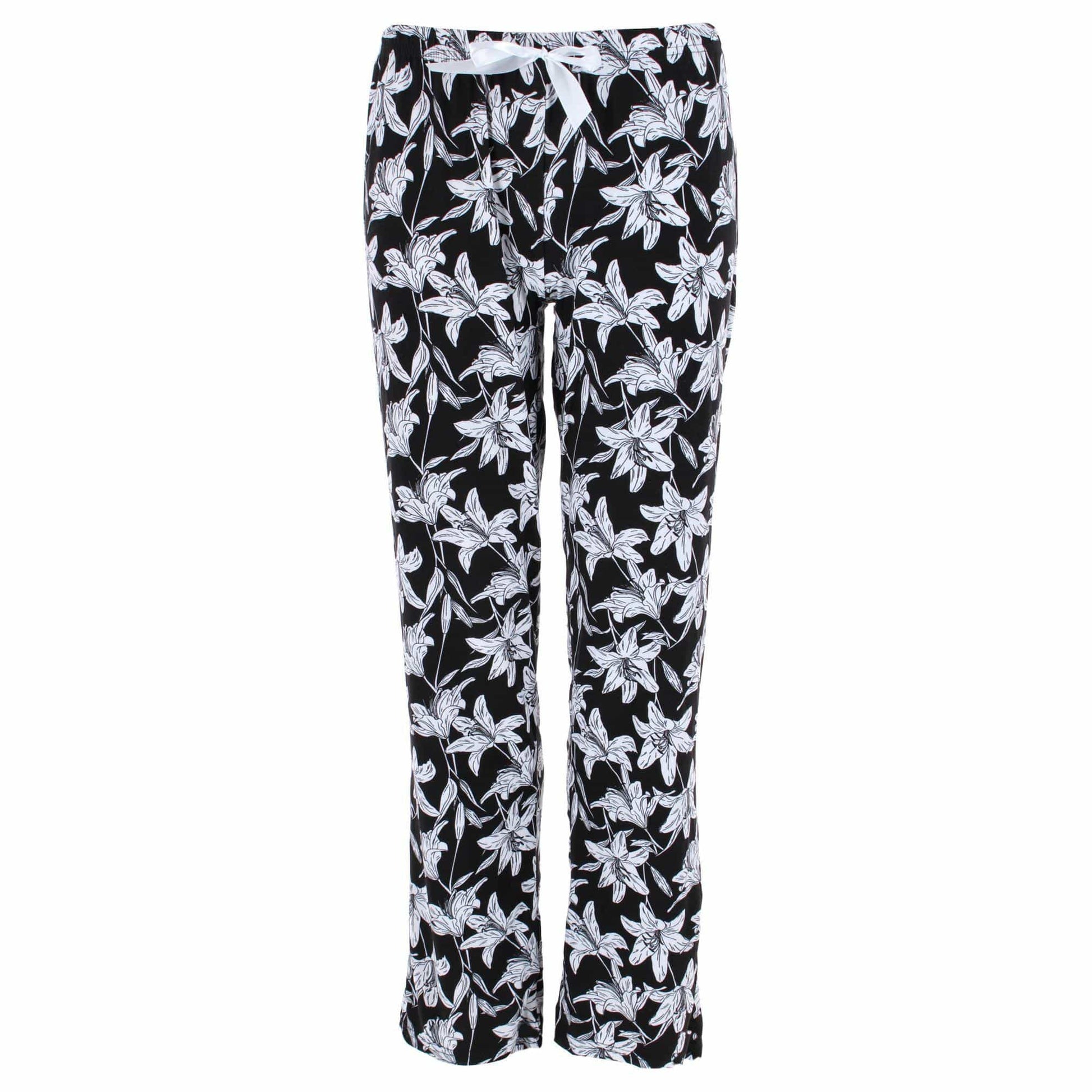 CTM® Women's Lillies Pajama Pants by Not A Morning Person - Black