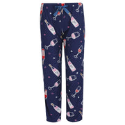 Women's Wine Polysuede Open Bottom Pajama Pants