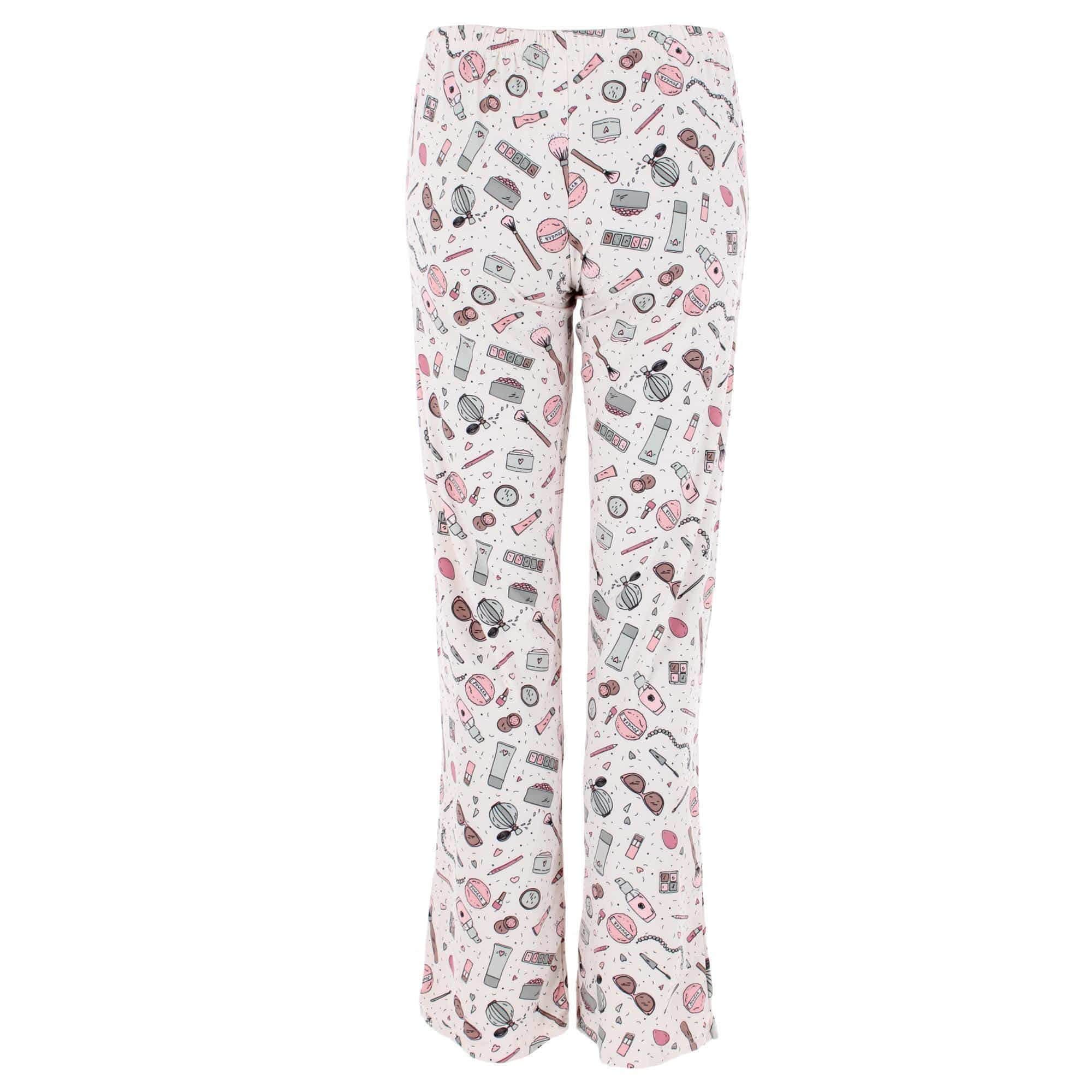CTM® Women's Makeup Beauty Pajama Pants by Not A Morning Person - White