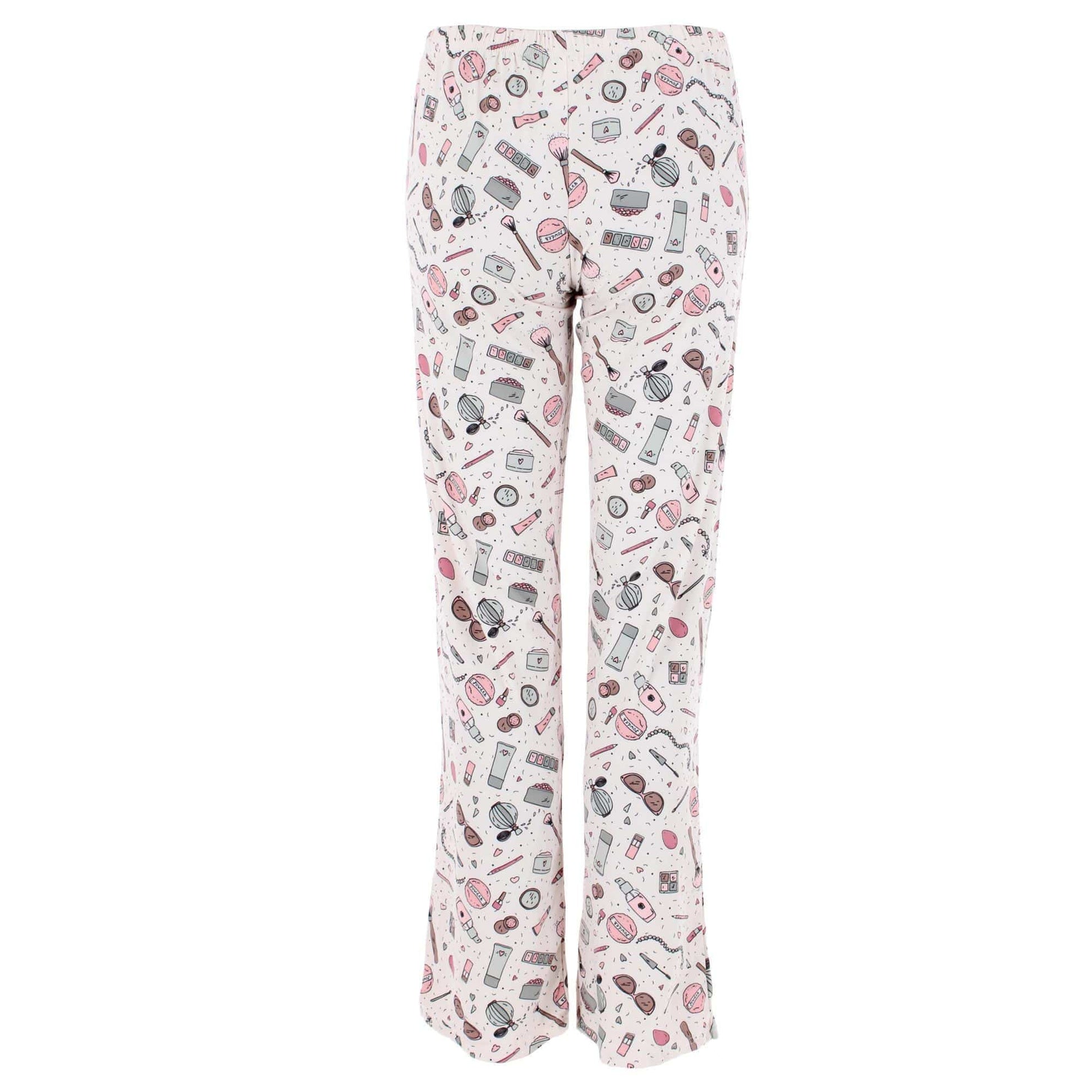 CTM® Women's Plus Size Makeup Beauty Pajama Pants byRoll Outta Bed - White