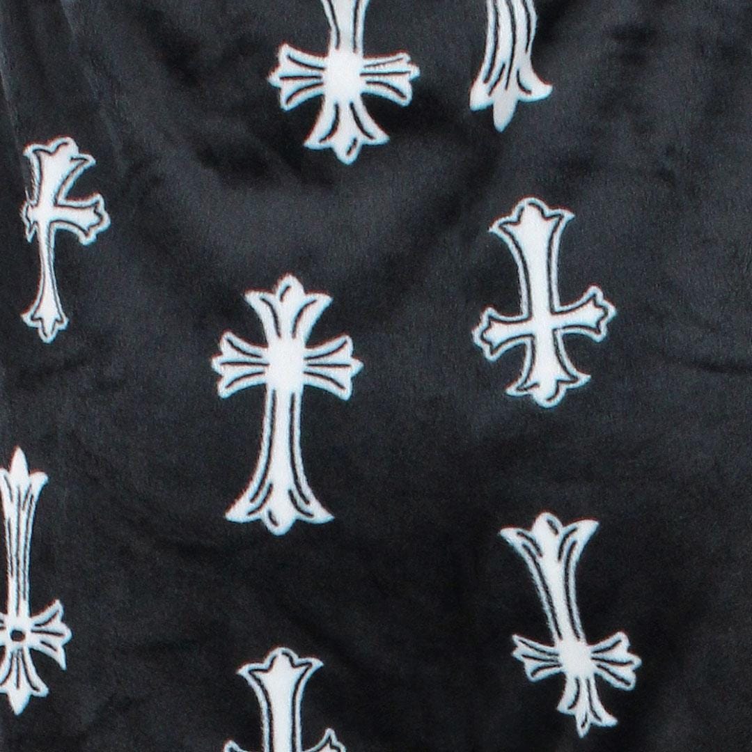 Weekending Women's Gothic Cross Velour Pajama Pants - Black
